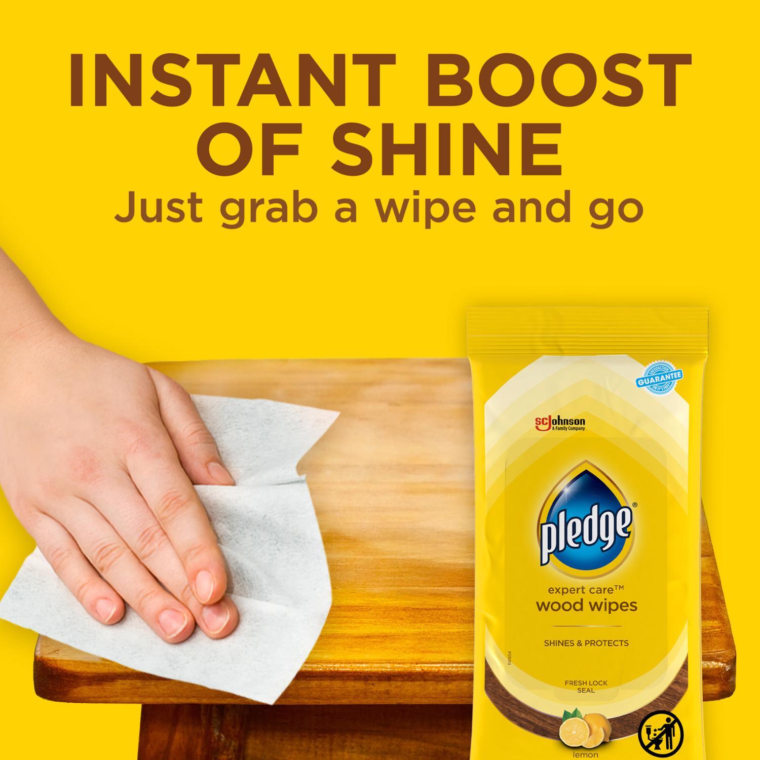 Pledge Lemon Scent Furniture Polish 24 wipes Wipes