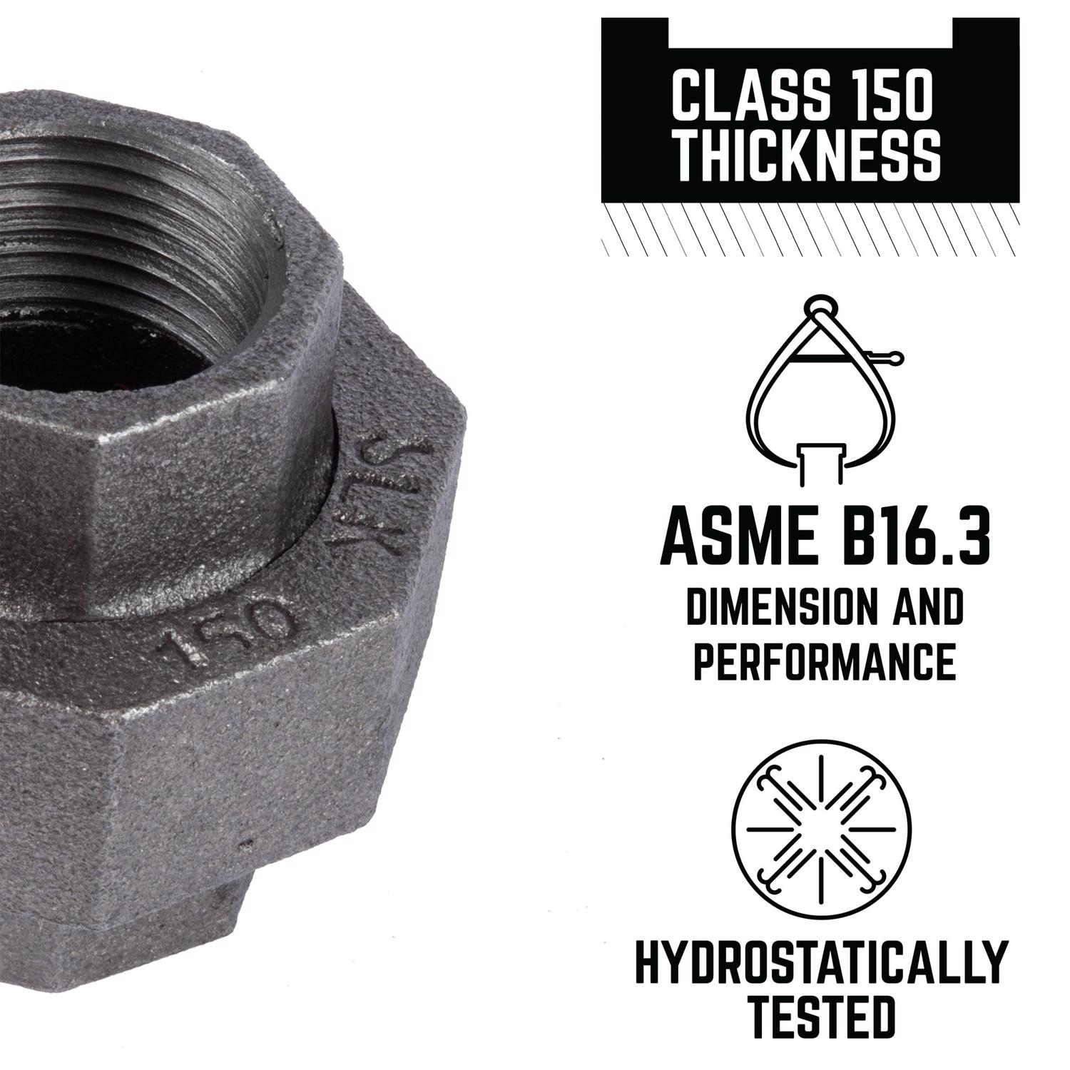 STZ Industries 3/4 in. FIP each X 3/4 in. D FIP Black Malleable Iron Union