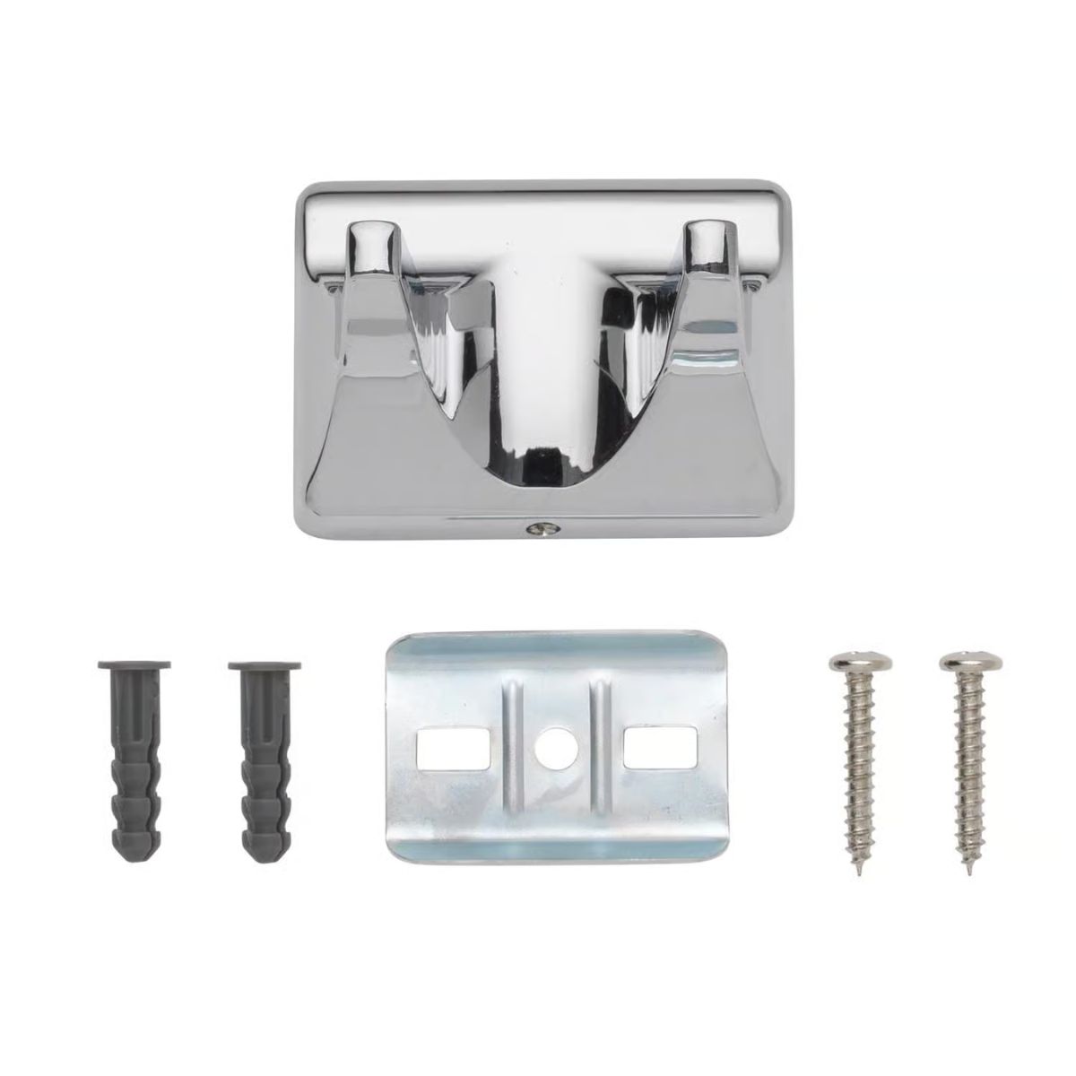 OakBrook Collection Chrome Silver Double Robe Hook