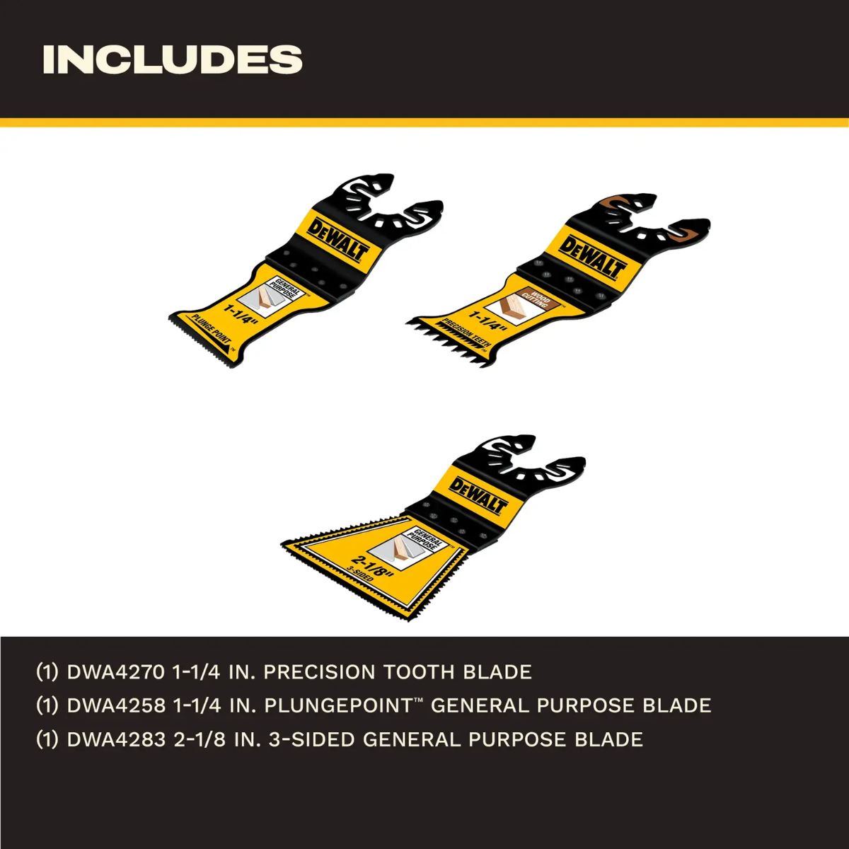 DEWALT 2-1/8 in. W Bi-Metal 3-Sided Oscillating Blade 3 Pack