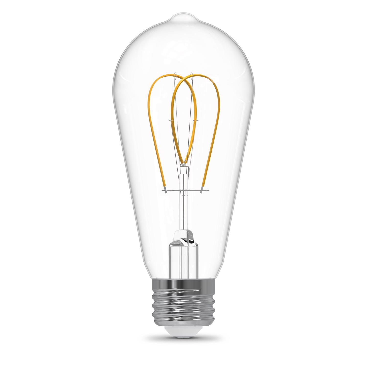 Feit ST19 E26 (Medium) Filament LED Bulb Daylight 60 Watt Equivalence 2 pk