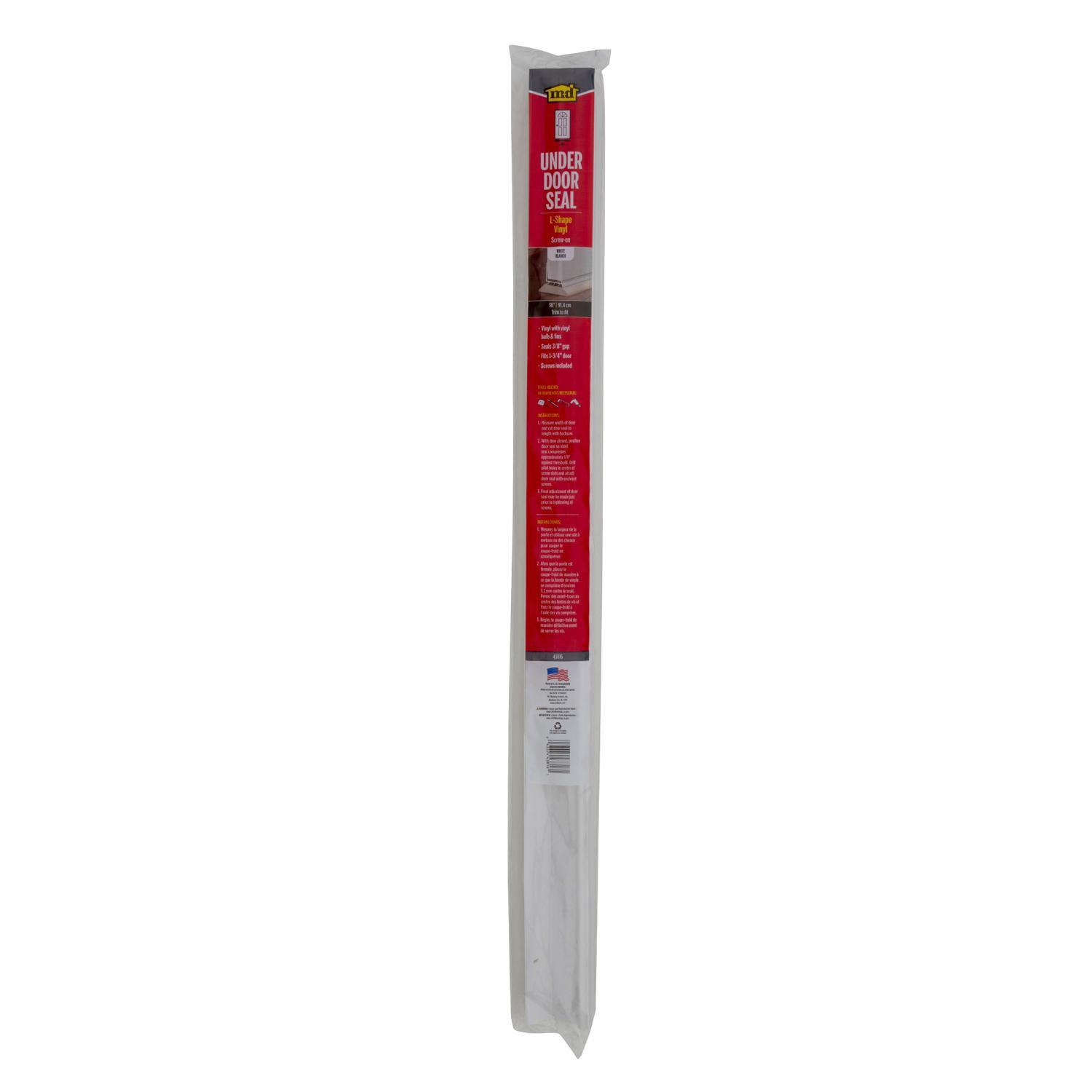 M-D White Vinyl L-Shaped Bottom For Doors 36 in. L X 1-3/4 in.