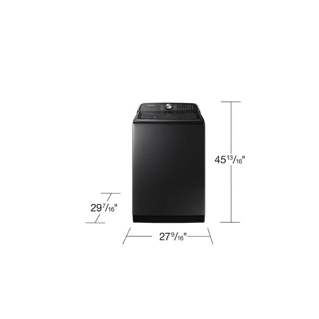 Samsung 5.4 cu. ft. Extra-Large Capacity Smart Top Load Washer with ActiveWave Agitator and Super Speed Wash in Brushed Black