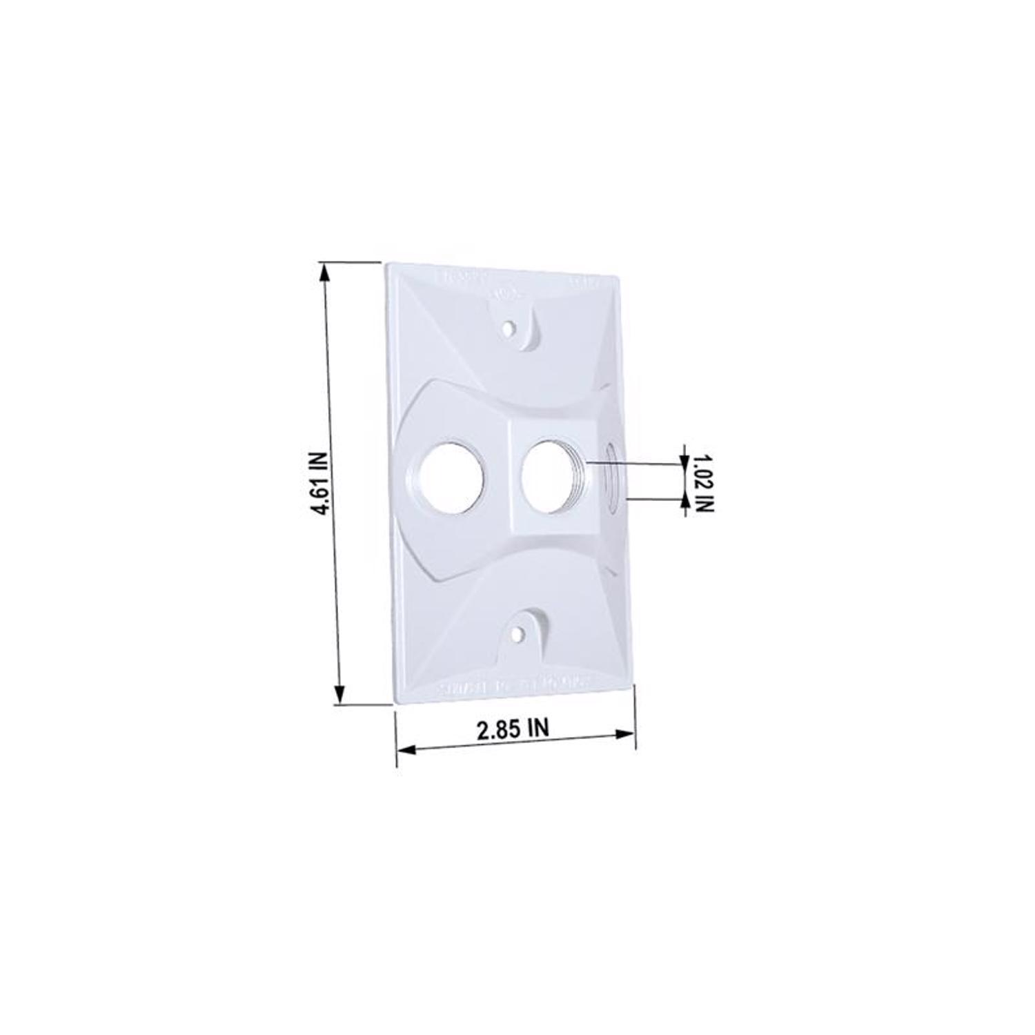 Sigma Engineered Solutions Rectangle Metal 1 gang 4.61 in. H X 2.85 in. W Lampholder Cover
