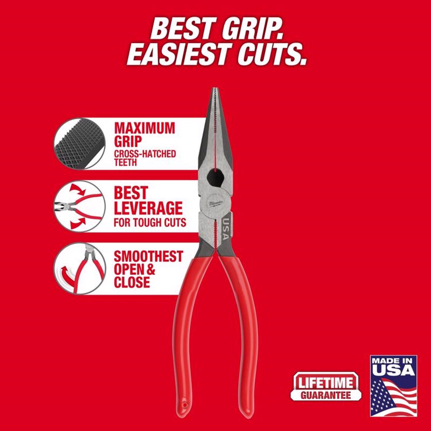 Milwaukee Made In USA 8 in. Forged Steel Long Nose Pliers