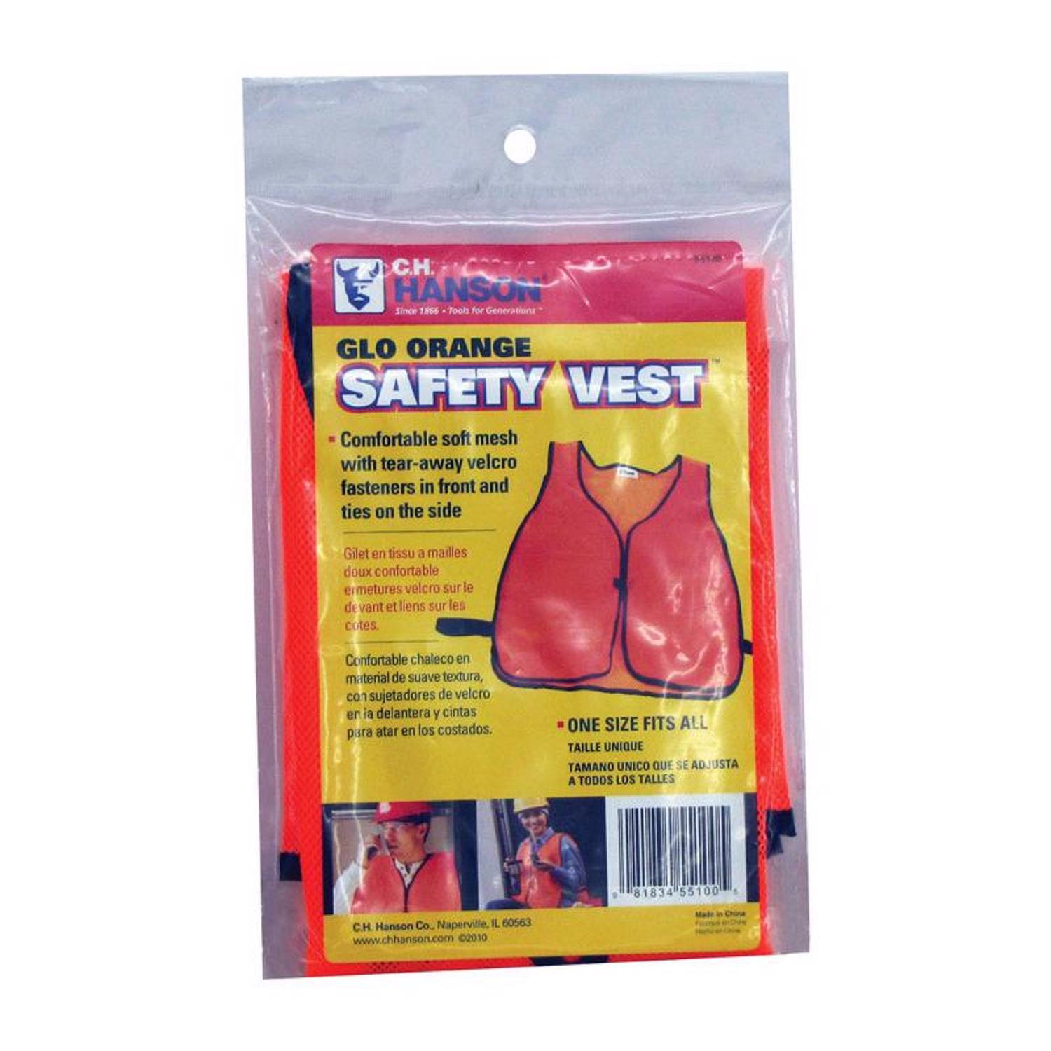 C.H. Hanson Reflective Safety Vest Orange One Size Fits All