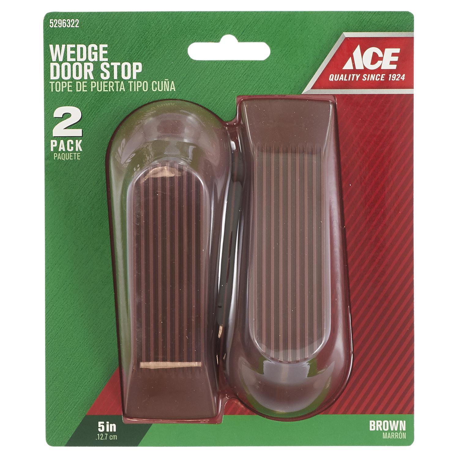 Ace 5 in. L Rubber Brown Wedge Door Stop Mounts to floor 0 in.