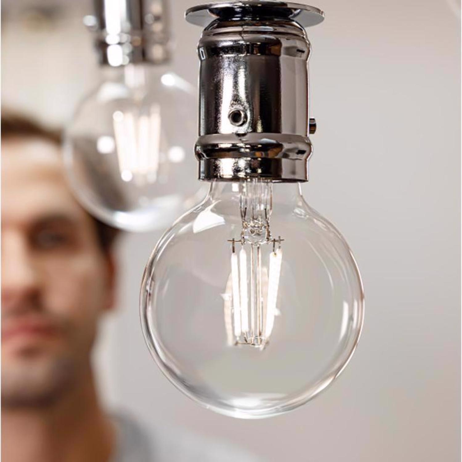 Feit White G25 E26 (Medium) Filament LED Bulb Soft White 60 Watt Equivalence 3 pk