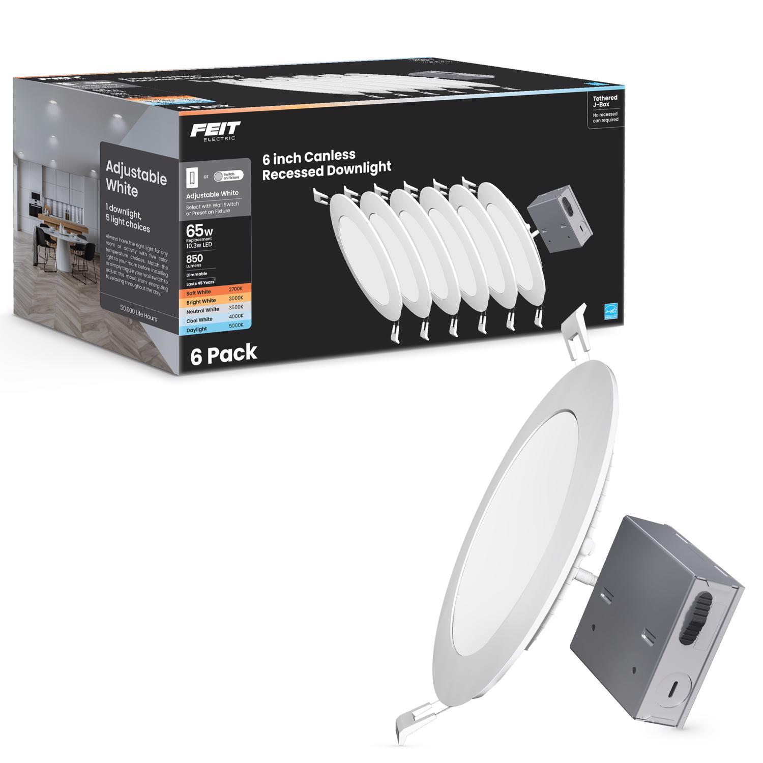 Feit LED Retrofits White 7.1 in. W LED Canless Recessed Downlight 13 W