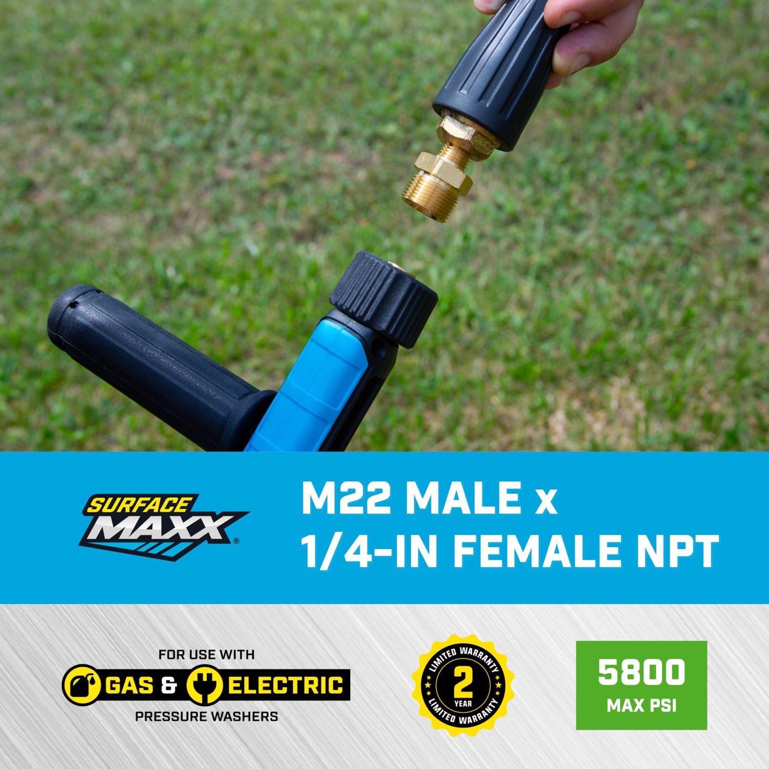 SurfaceMaxx M22 Male x 1/4-in Male NPT Screw Nipple 5800 psi