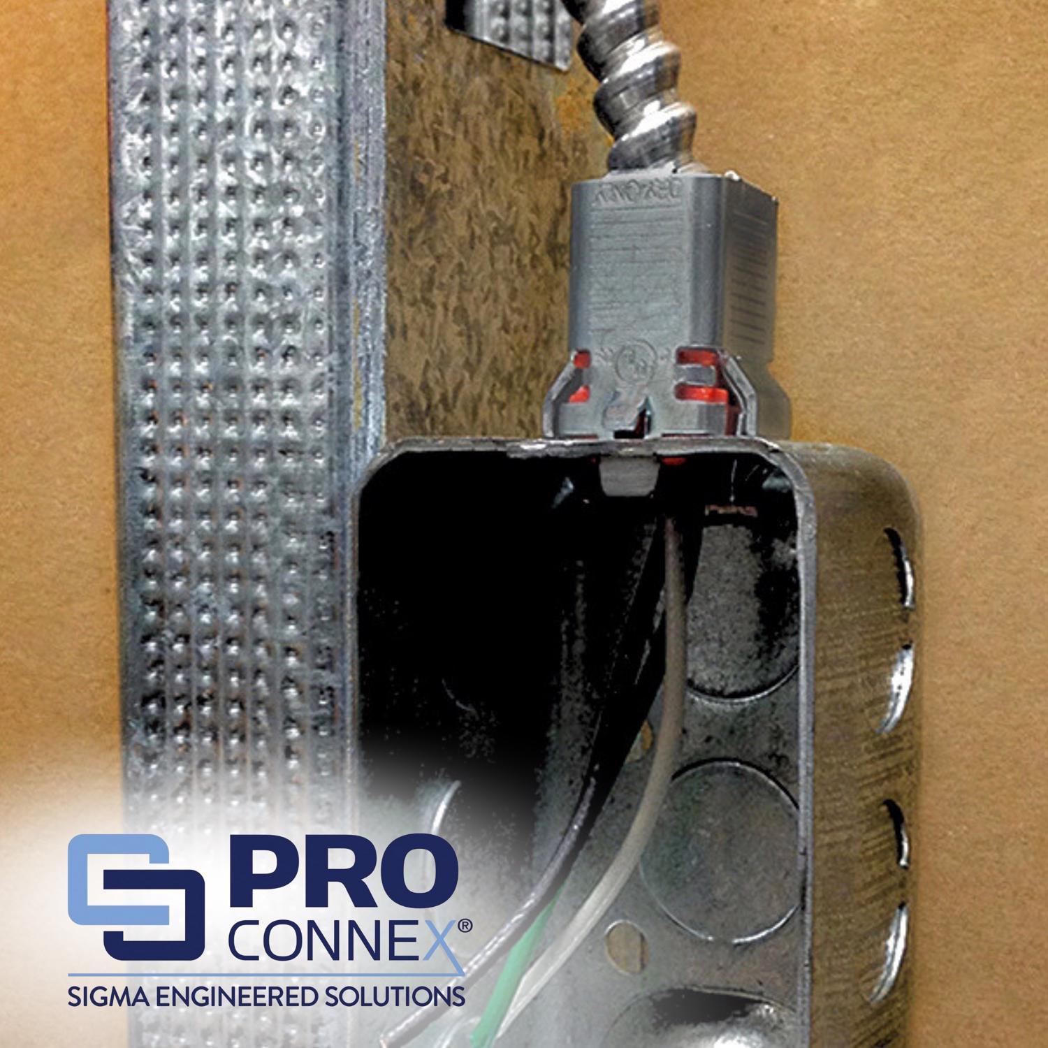 Sigma Engineered Solutions ProConnex 3/8 in. D Die-Cast Zinc Double Snap Lock Connector For AC, MC a