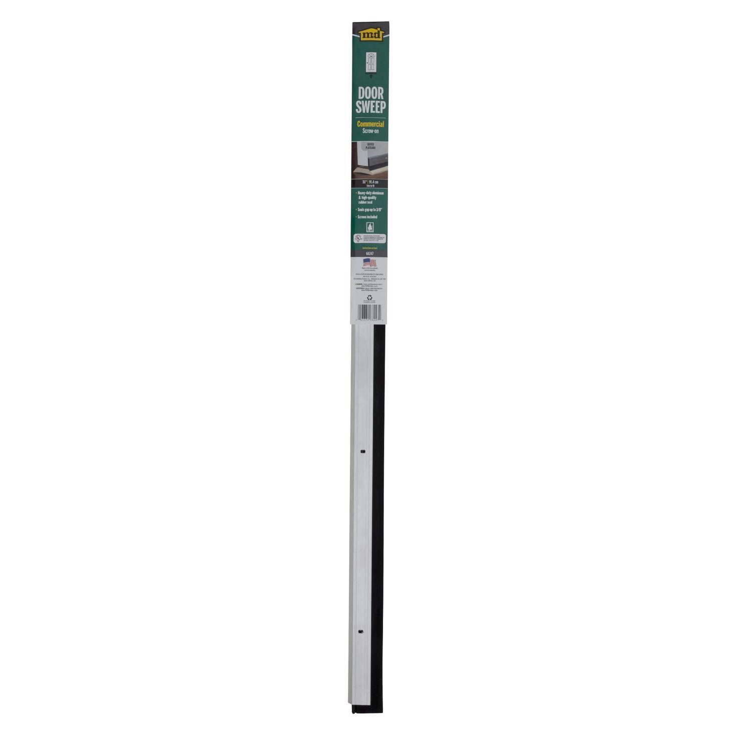 M-D Silver Aluminum Door Sweep For Commerical 3 ft. L X 2 in.