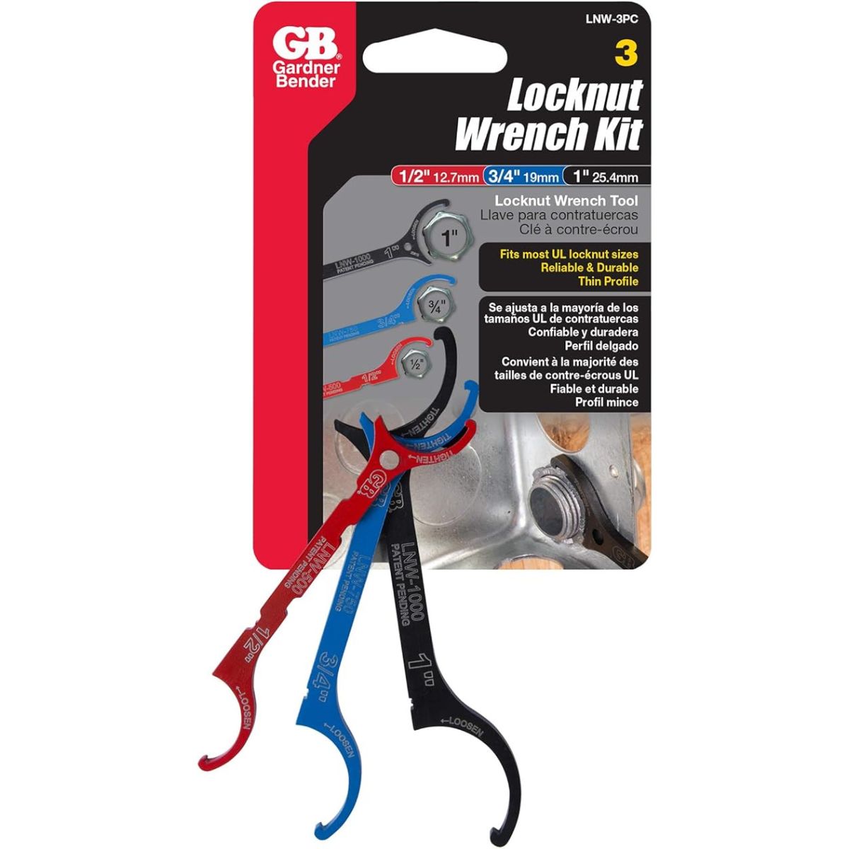 Gardner Bender Locknut wrench Set 3 Pack