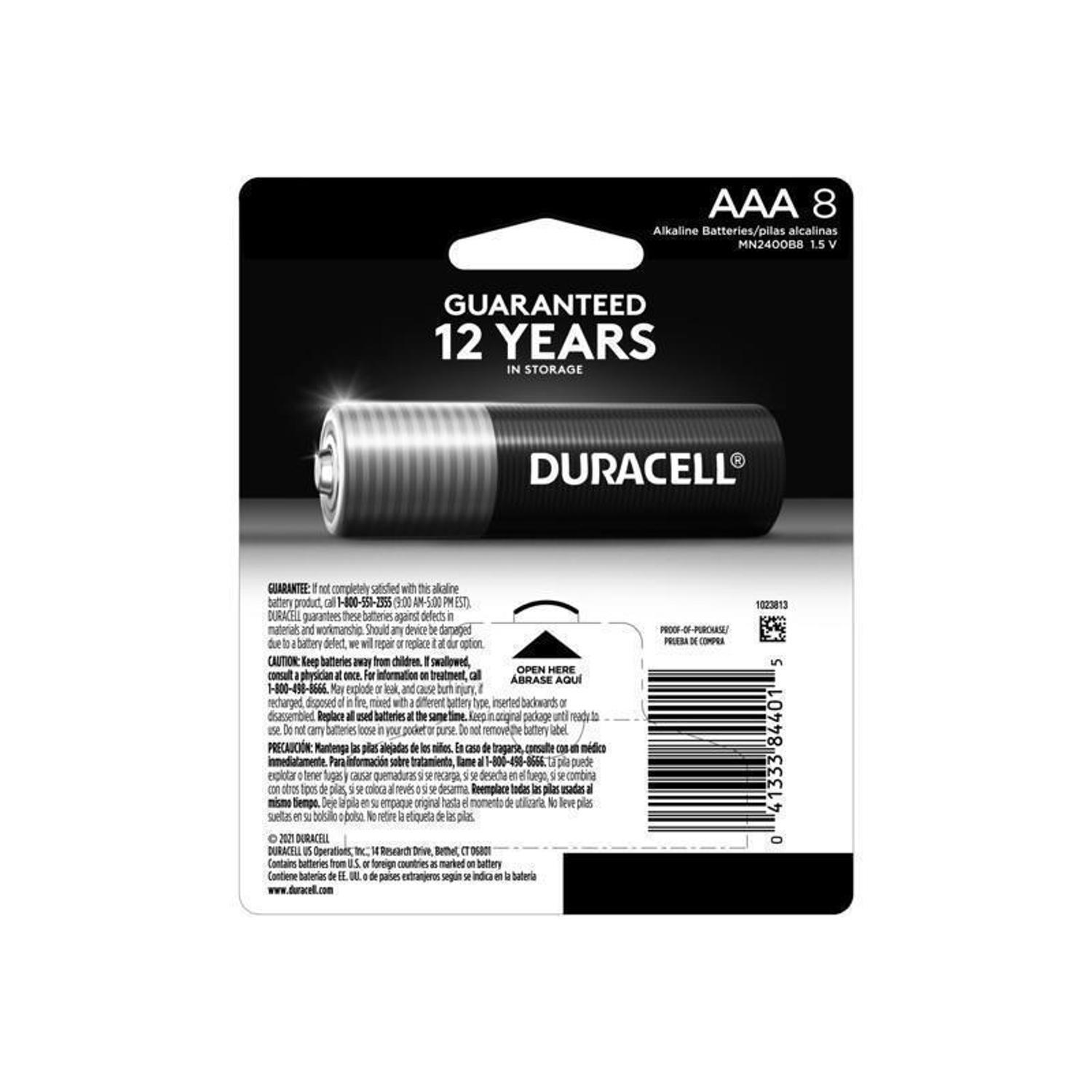 Duracell Power Boost AAA Alkaline Batteries 8 pk Carded