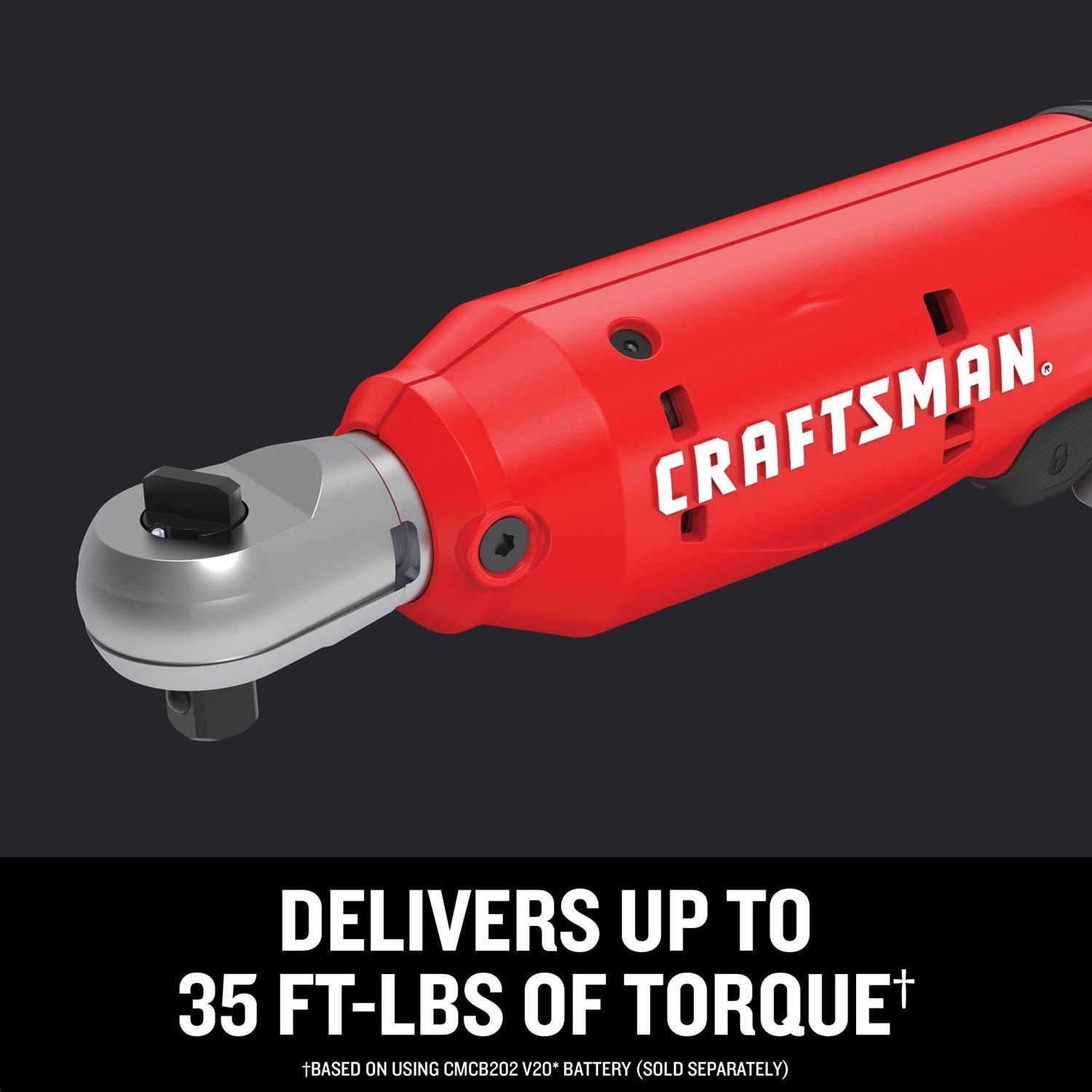 CRAFTSMAN V20 Versatrack 1/4 in. Brushed Cordless Ratchet Tool Only