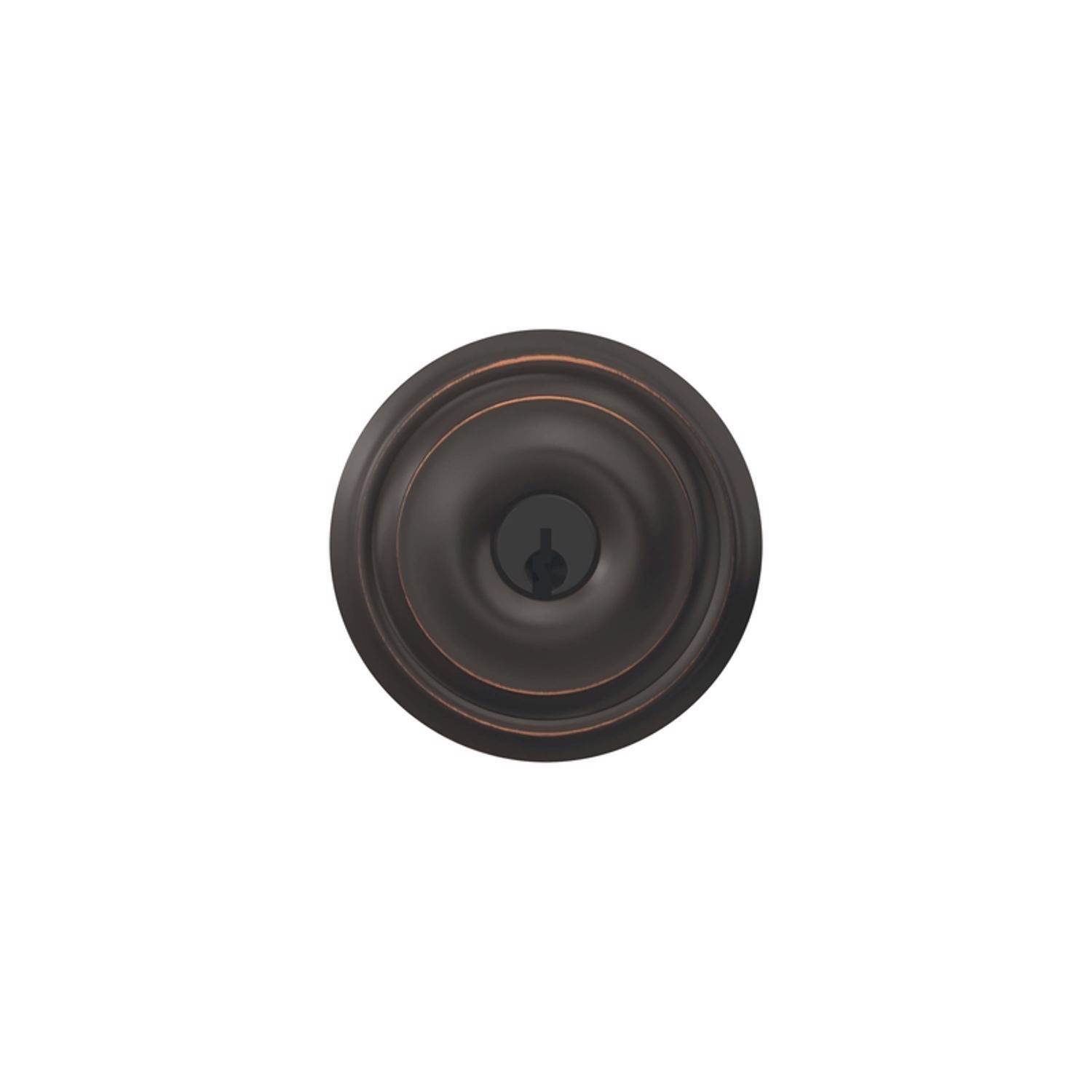 Schlage Georgian Aged Bronze Entry Door Knob 1-3/4 in.
