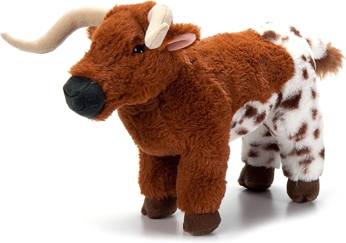 The Petting Zoo Longhorn Stuffed Animal Plushie, Gifts for Kids, Wild Onez Wildlife Animals, Longhorn Plush Toy 12 in.