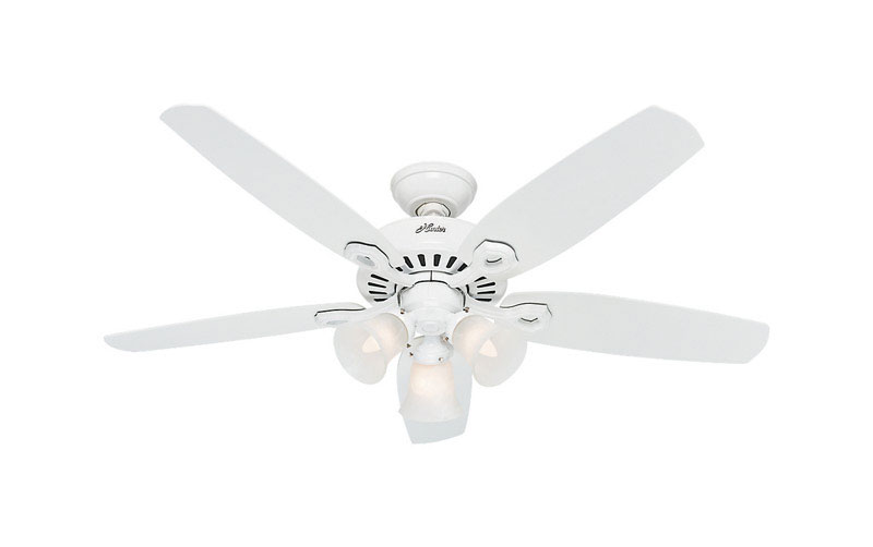 Hunter Fan Builder Plus Ceiling Fan 52 in. W Snow White