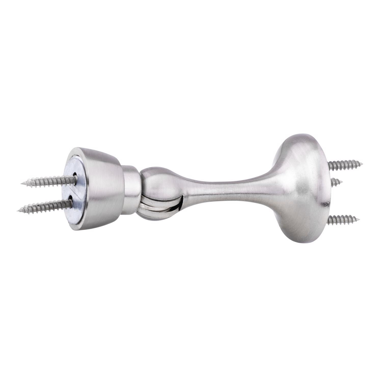 Ace Metal Satin Nickel Silver Magnetic Door Stop Mounts to door 0 in.