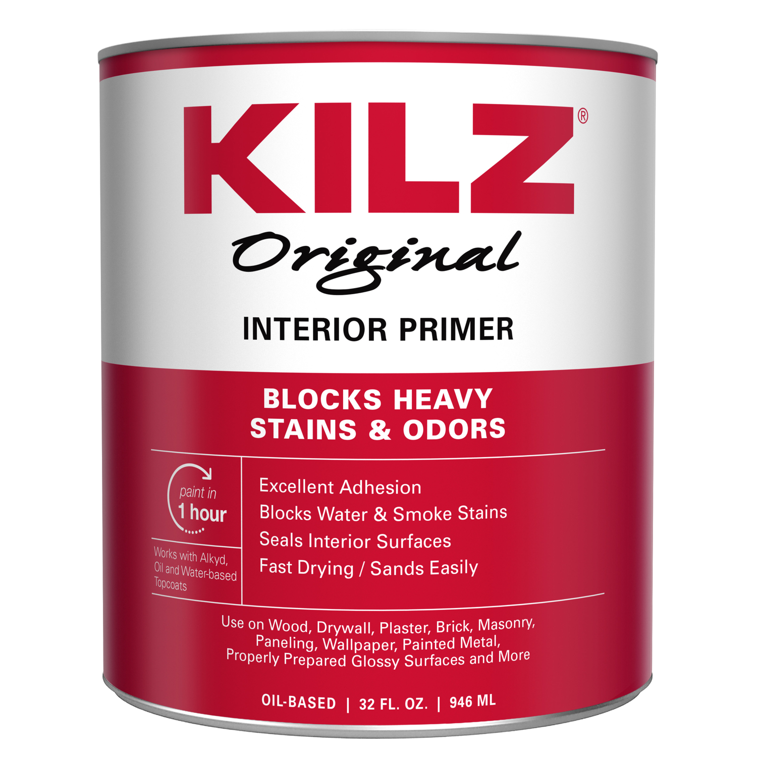 KILZ Original White Flat Oil-Based Oil Primer 1 qt