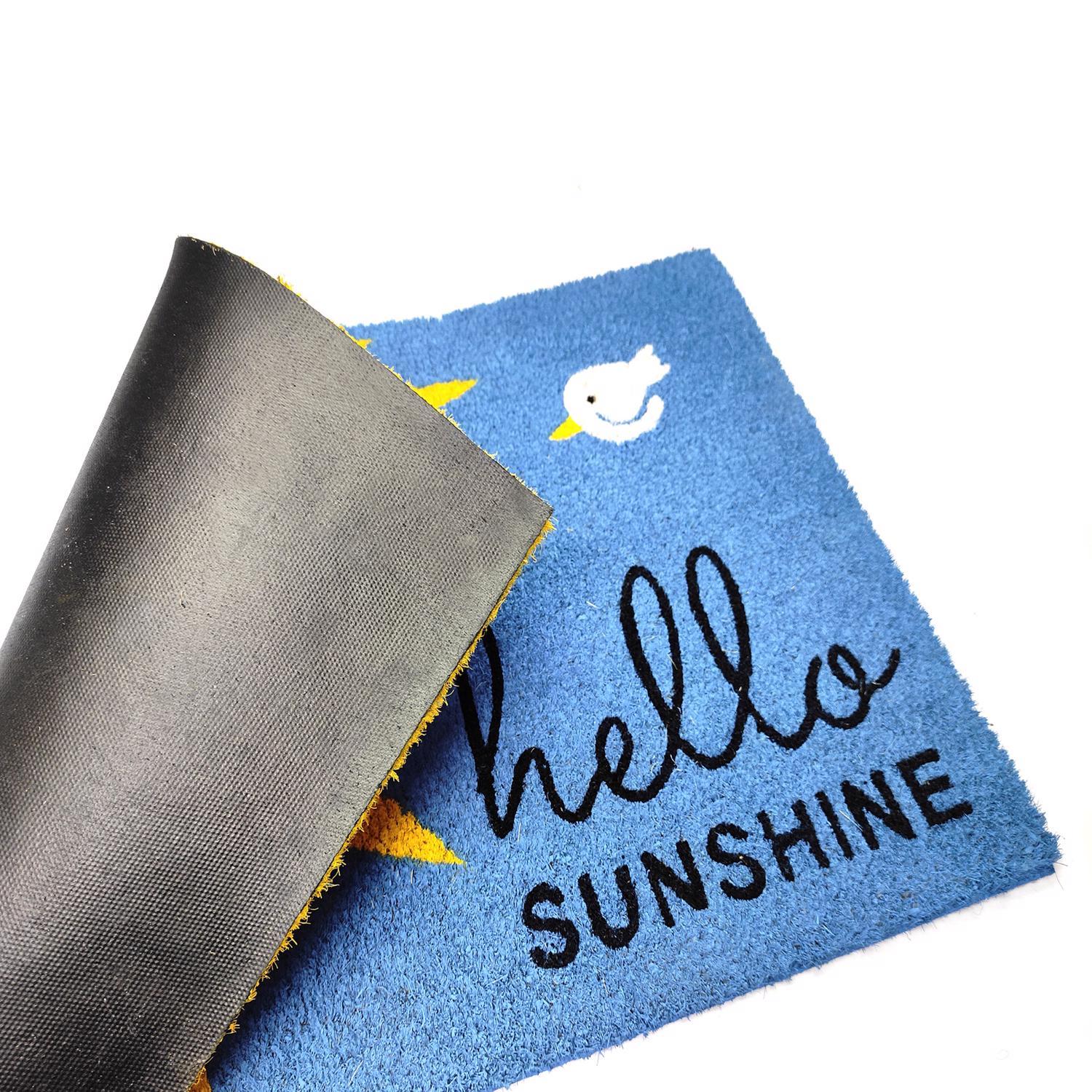 First Concept 18 in. W X 30 in. L Multi-Color Hello Sunshine Coir Door Mat