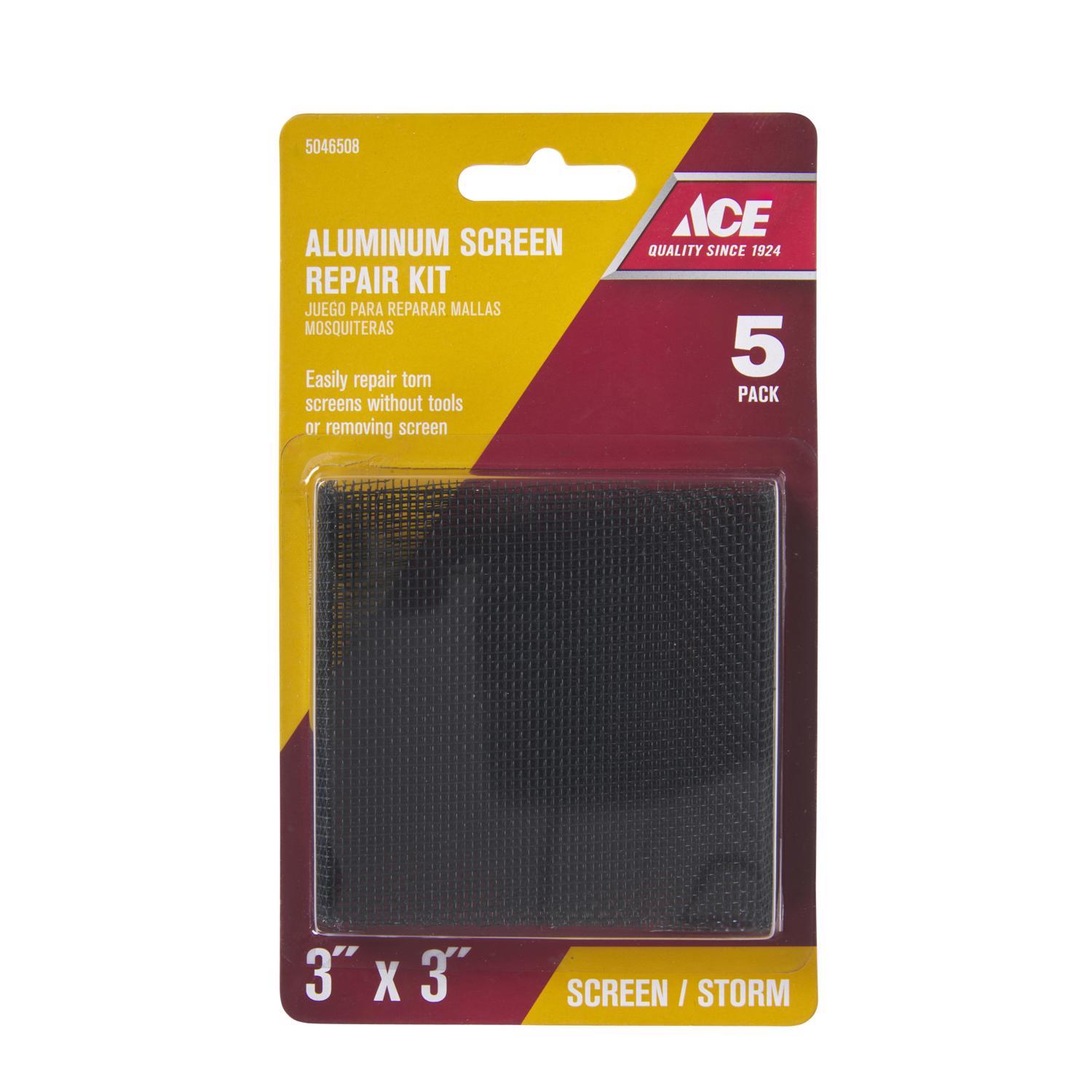Ace Black Aluminum Screen Repair Patch 3 in. W X 3 in. L 5 pk