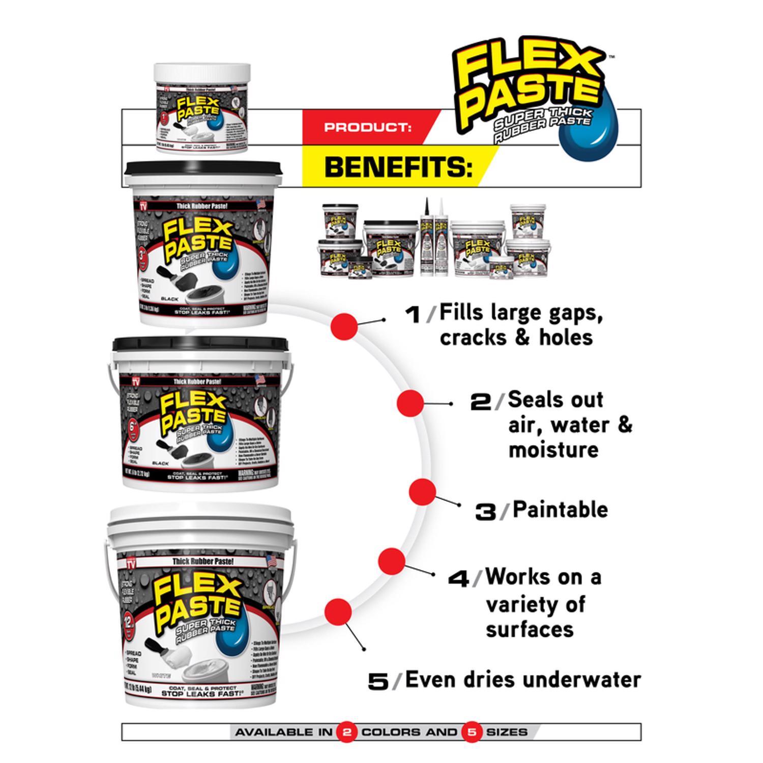 Flex Seal Family of Products Flex Paste White Rubberized Paste 26 fl. oz.