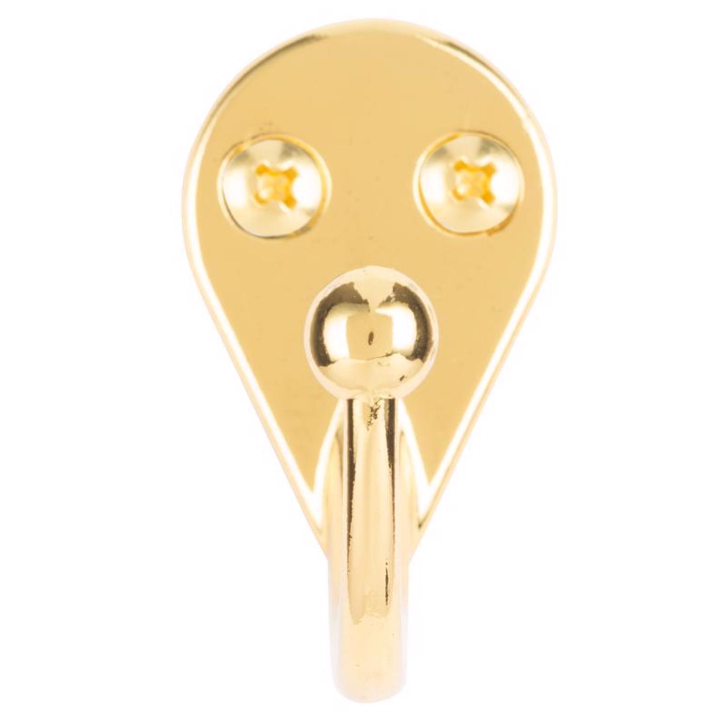 Ace 1-3/4 in. L Bright Brass Gold Brass Small Single Garment Hook 2 pk