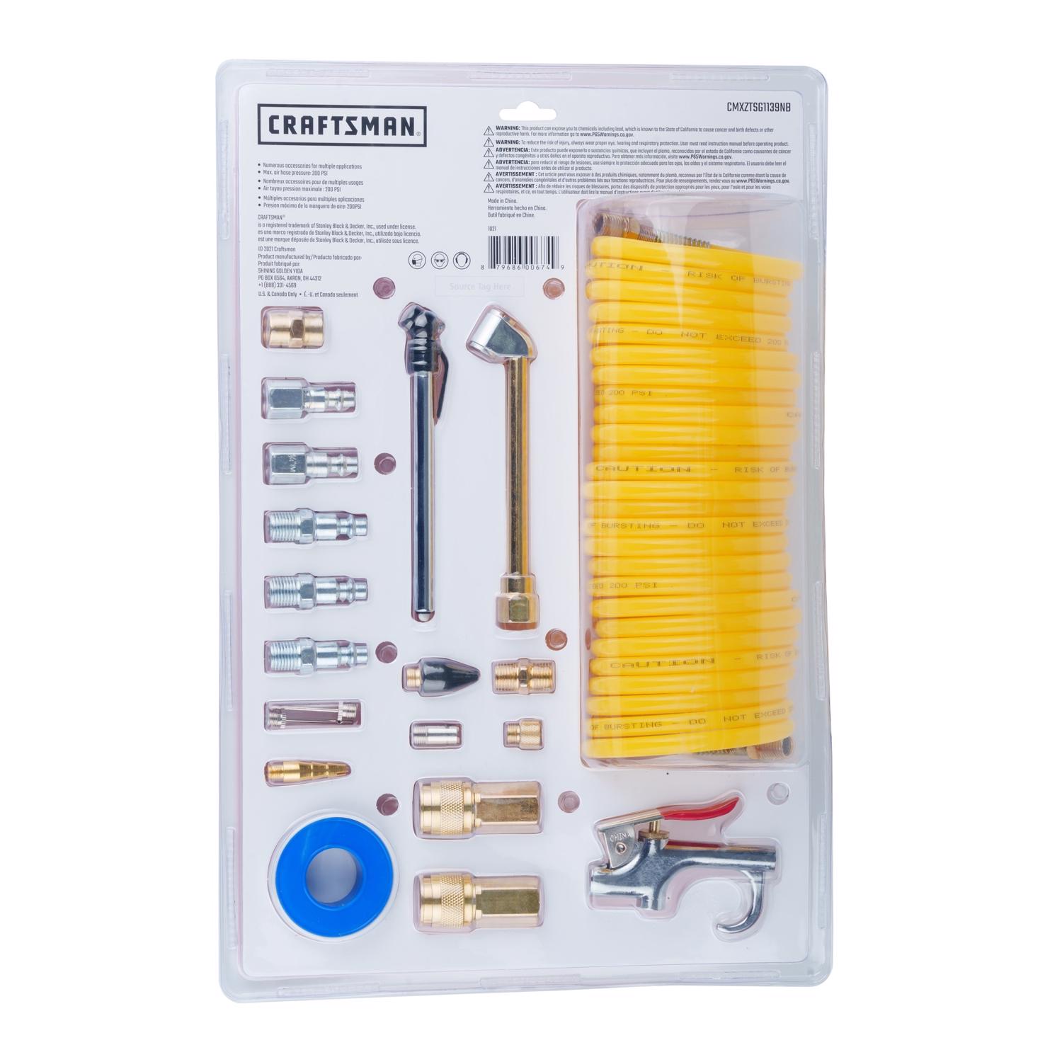 Craftsman 20 piece air outlet compressor accessory kit