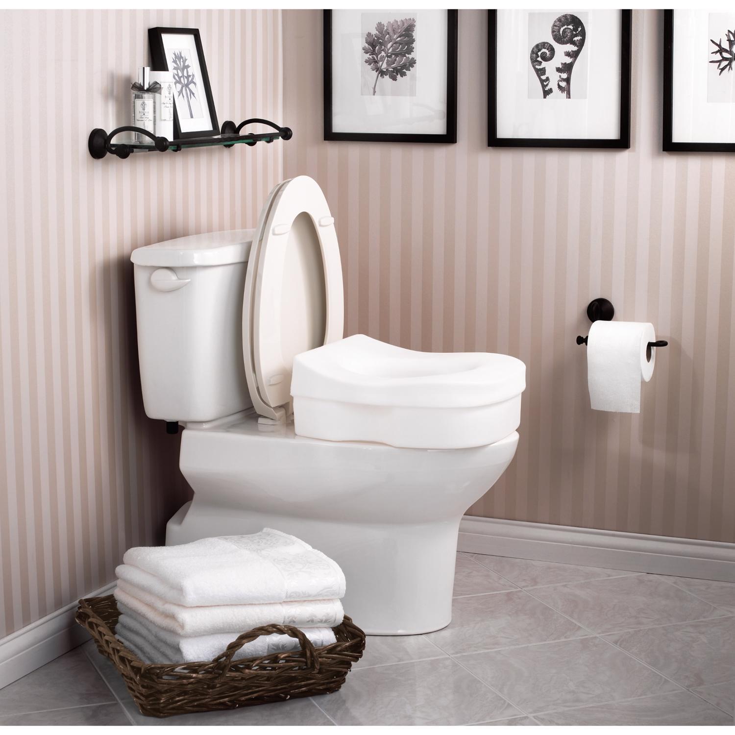 Moen Home Care Elevated/Round White Polypropylene Toilet Seat