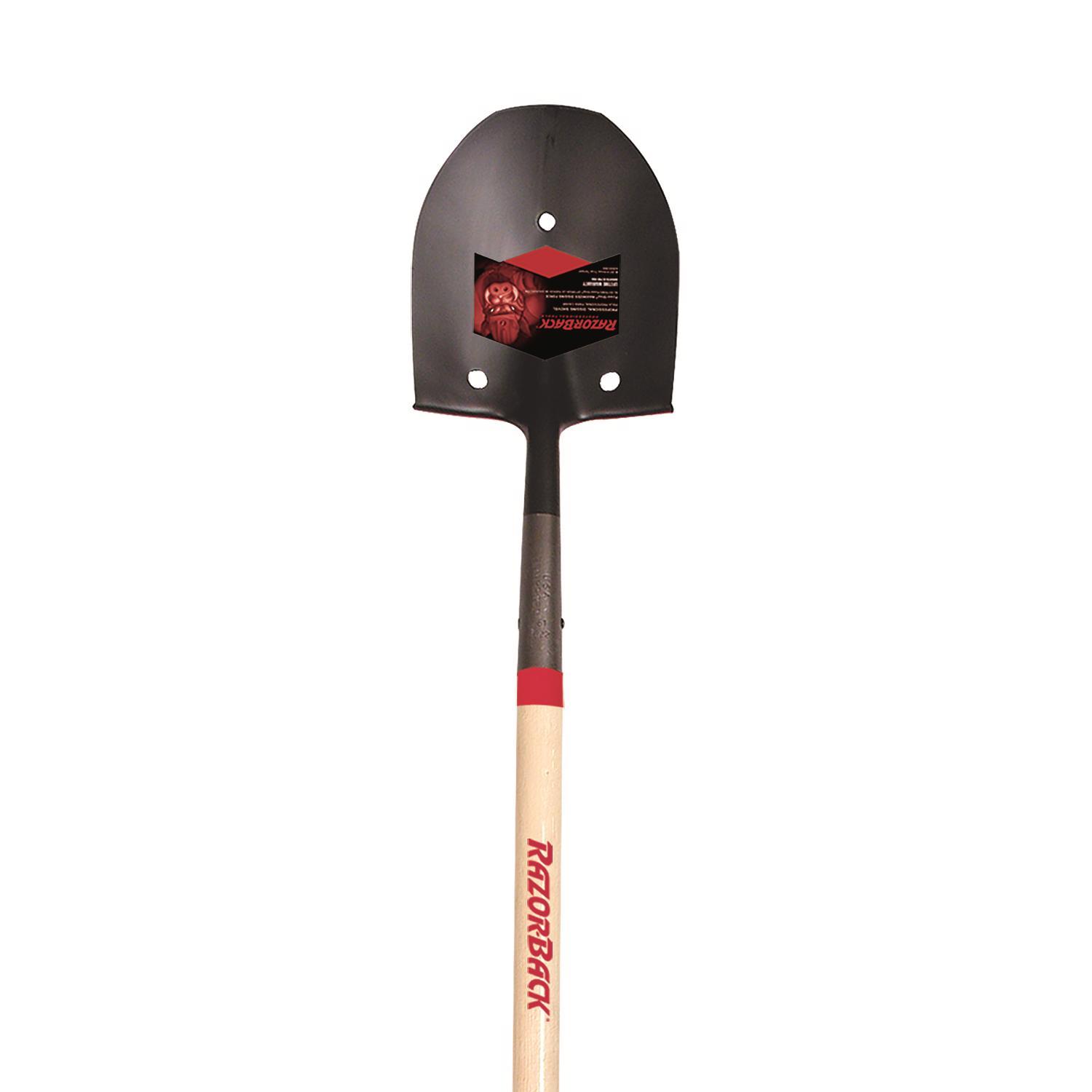 Razor-Back 58.63 in. Steel Round Rice Shovel Wood Handle