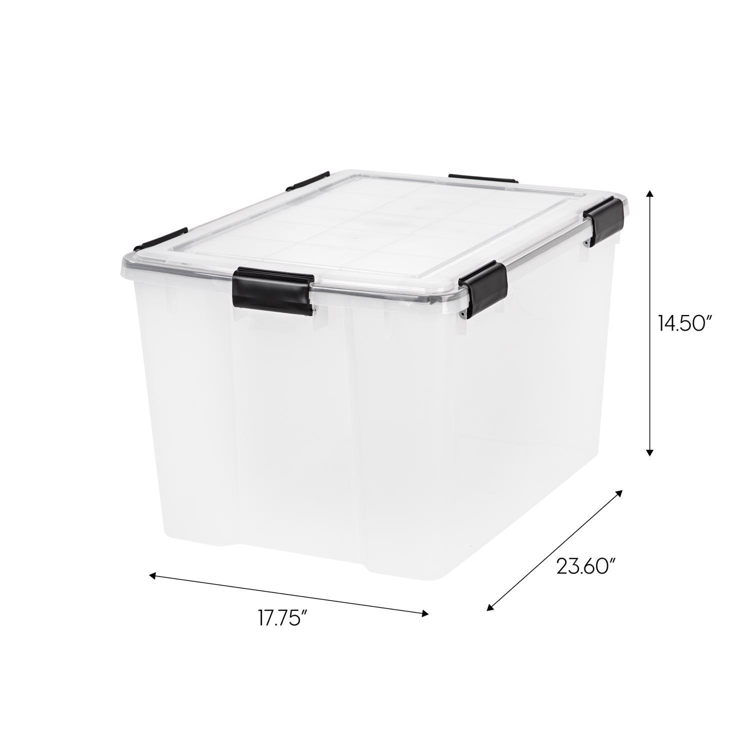 IRIS WEATHERPRO 74 qt Clear Storage Tote 14.5 in. H X 17.75 in. W X 23.6 in. D Stackable