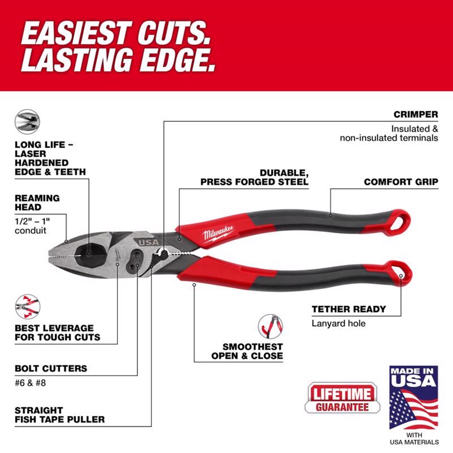 Milwaukee Made In USA 9 in. Forged Steel Lineman's Pliers
