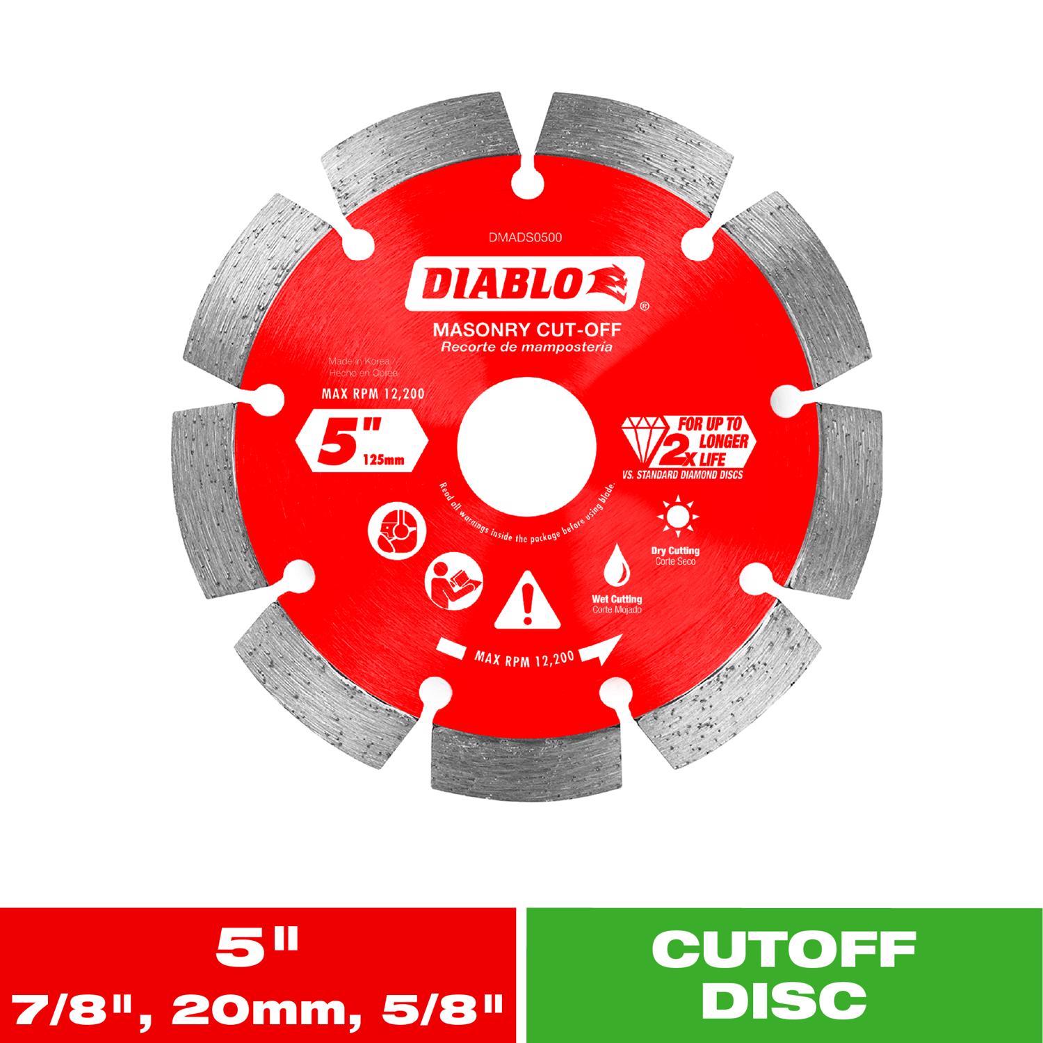 Diablo 5 in. D X 7/8 in. Diamond Masonry Cut-Off Disc 1 pk