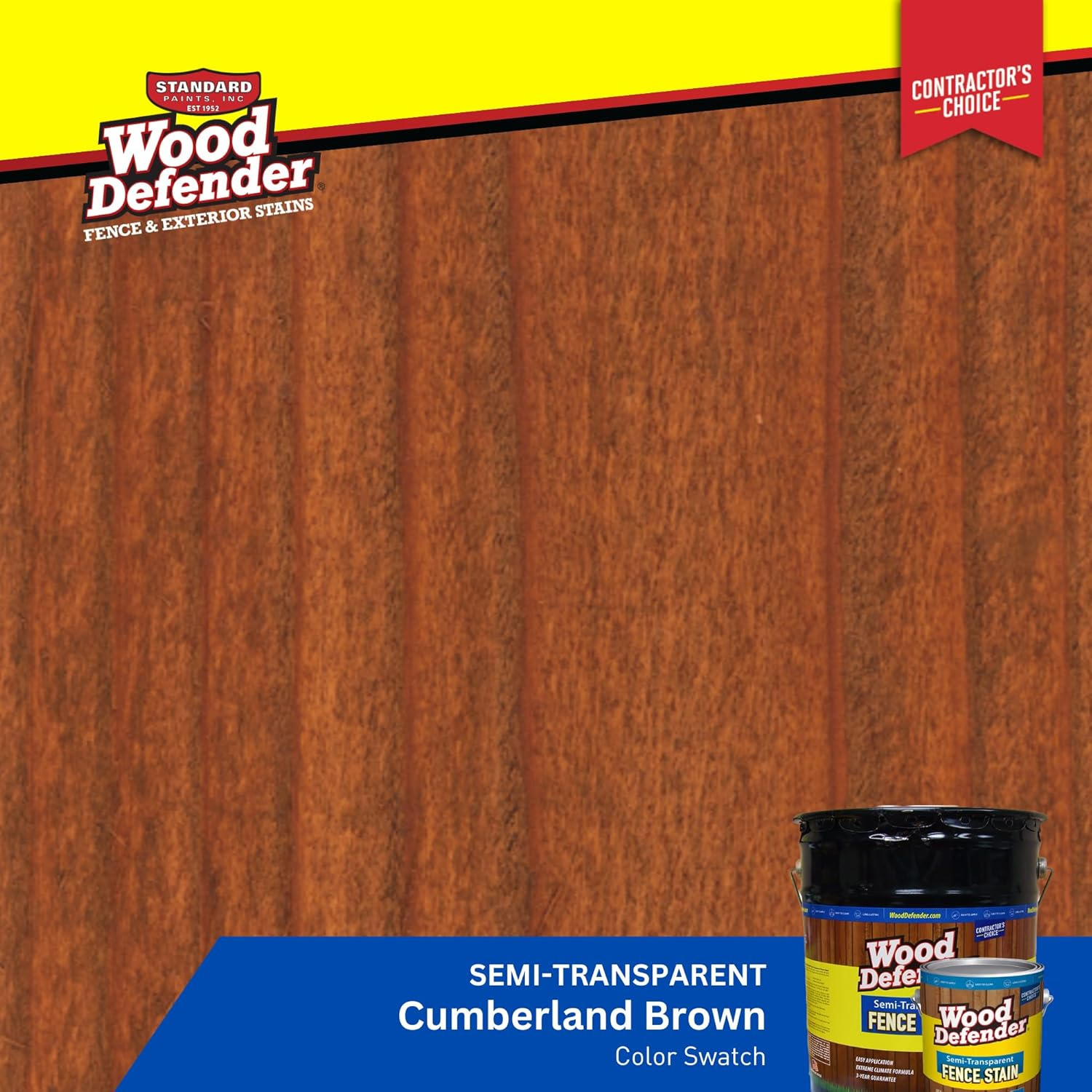 Wood Defender Semi-Transparent Fence Stain Cumberland Brown Gallon