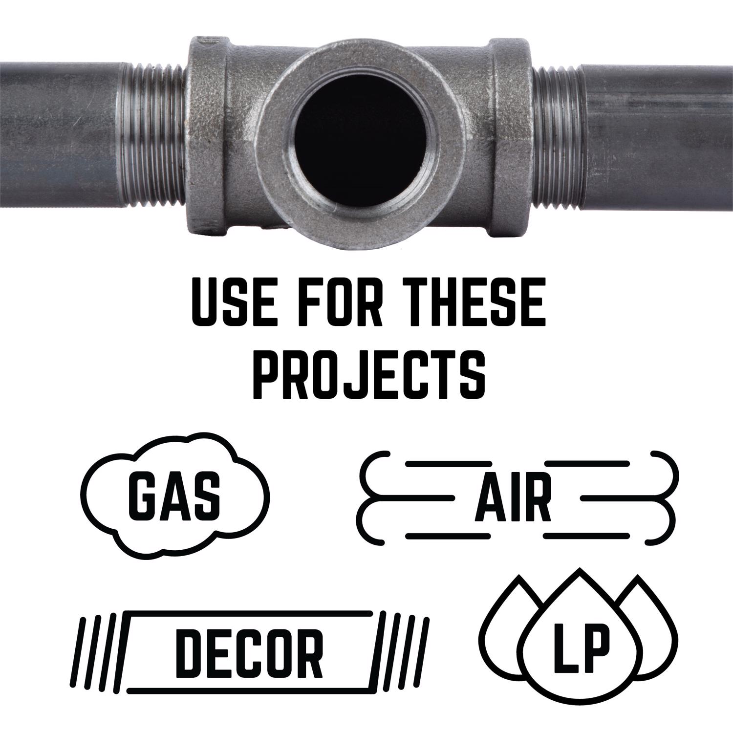 STZ Industries 3/4 in. FIP each X 3/4 in. D FIP 3/4 in. D FIP Black Malleable Iron Tee