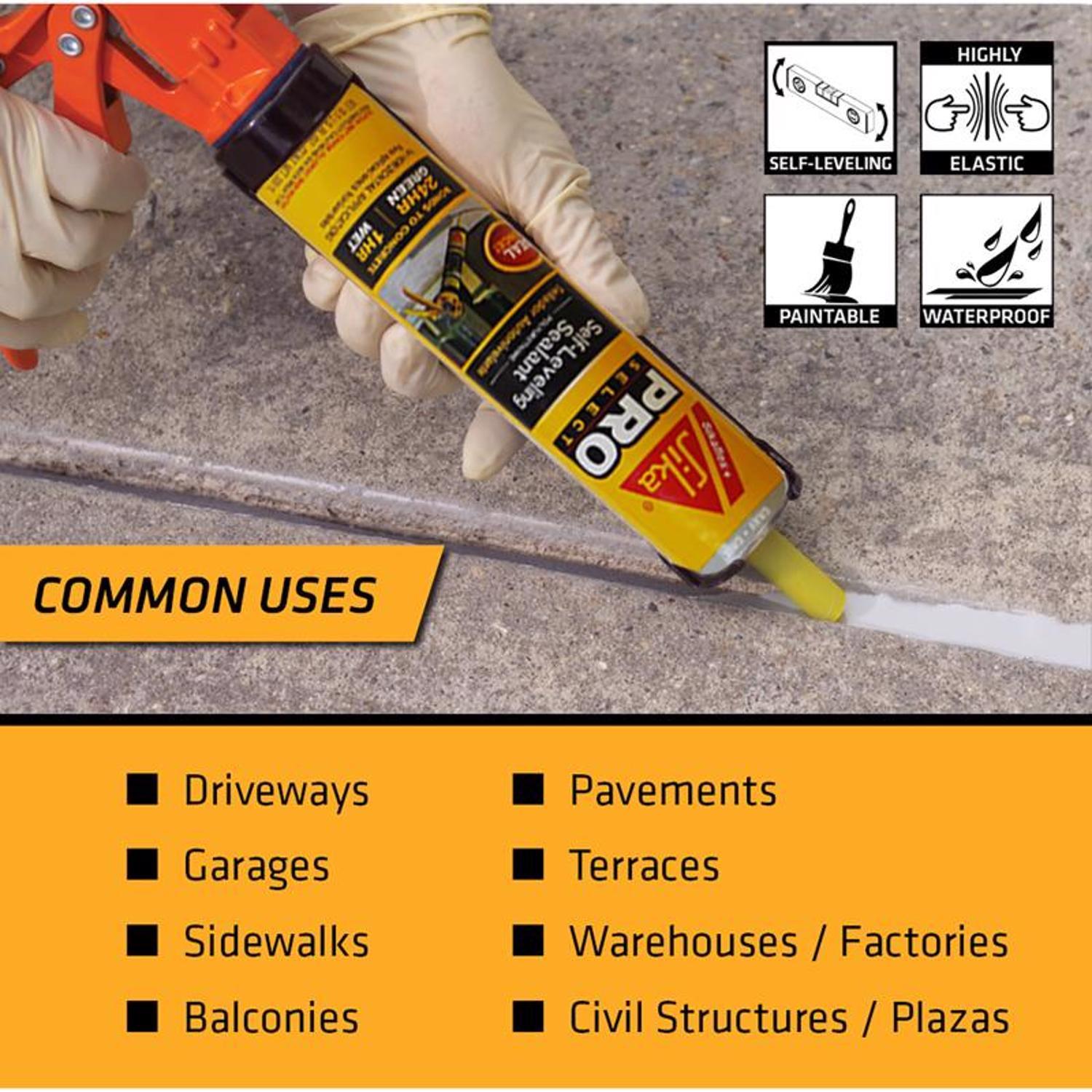 Sika Pro Select Gray Polyurethane Concrete Self-Leveling Sealant 10.1 oz