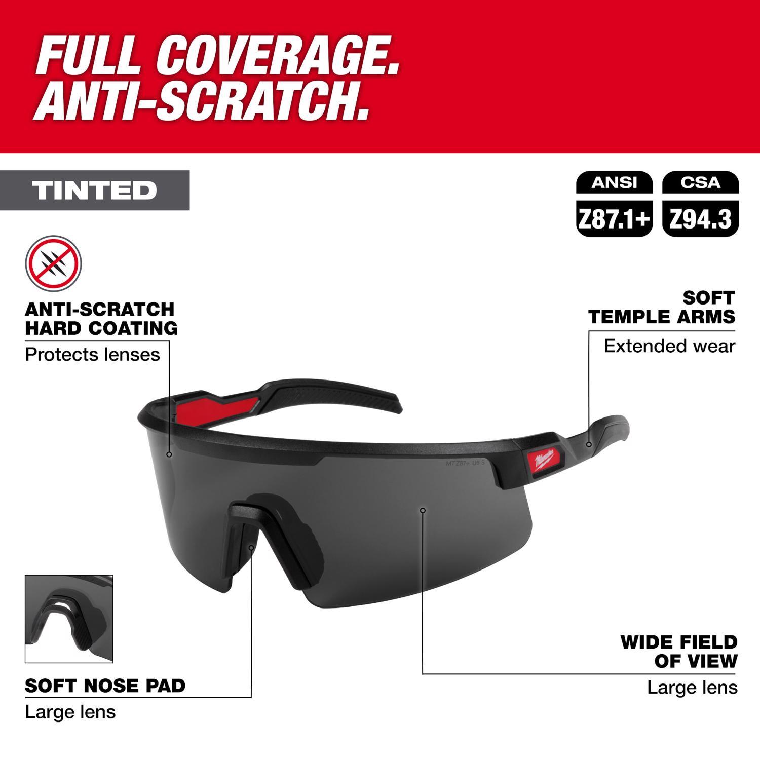 Milwaukee Wrap Around Safety Glasses Black Lens Black Frame 1 pair