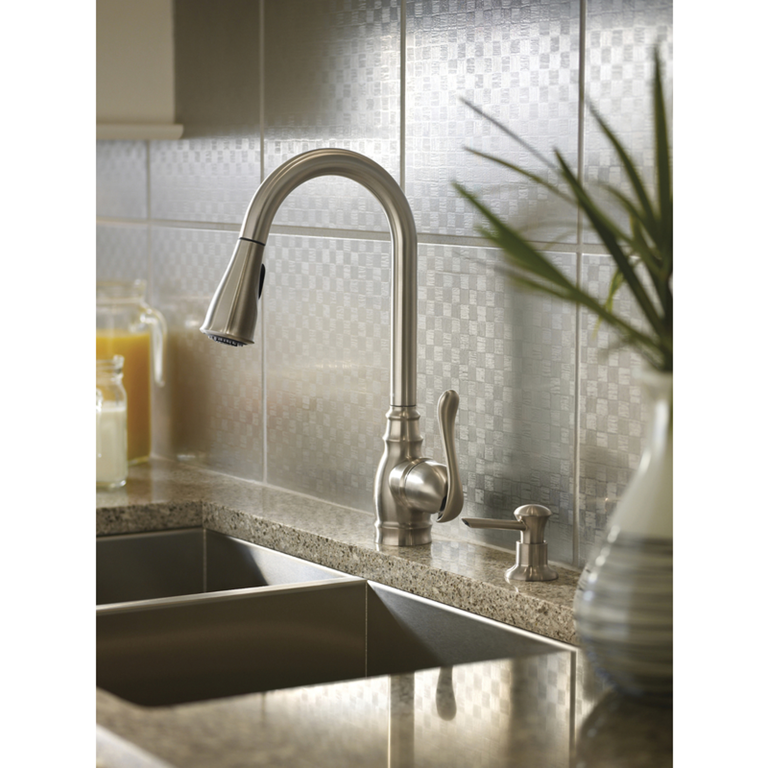 Moen Anabelle One Handle Stainless Steel Pull-Down Kitchen Faucet ...
