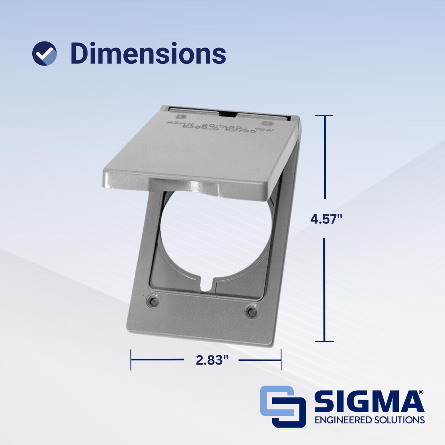Sigma Engineered Solutions Rectangle Die-Cast Metal 1 gang 4.57 in. H X 2.83 in. W 30/50 Amp Recepta