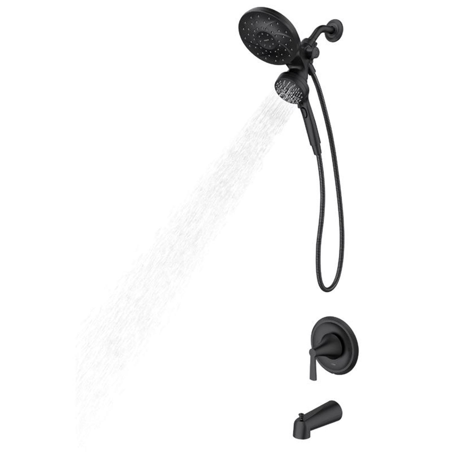 Moen Mikah 1-Handle Matte Black Tub and Shower Faucet