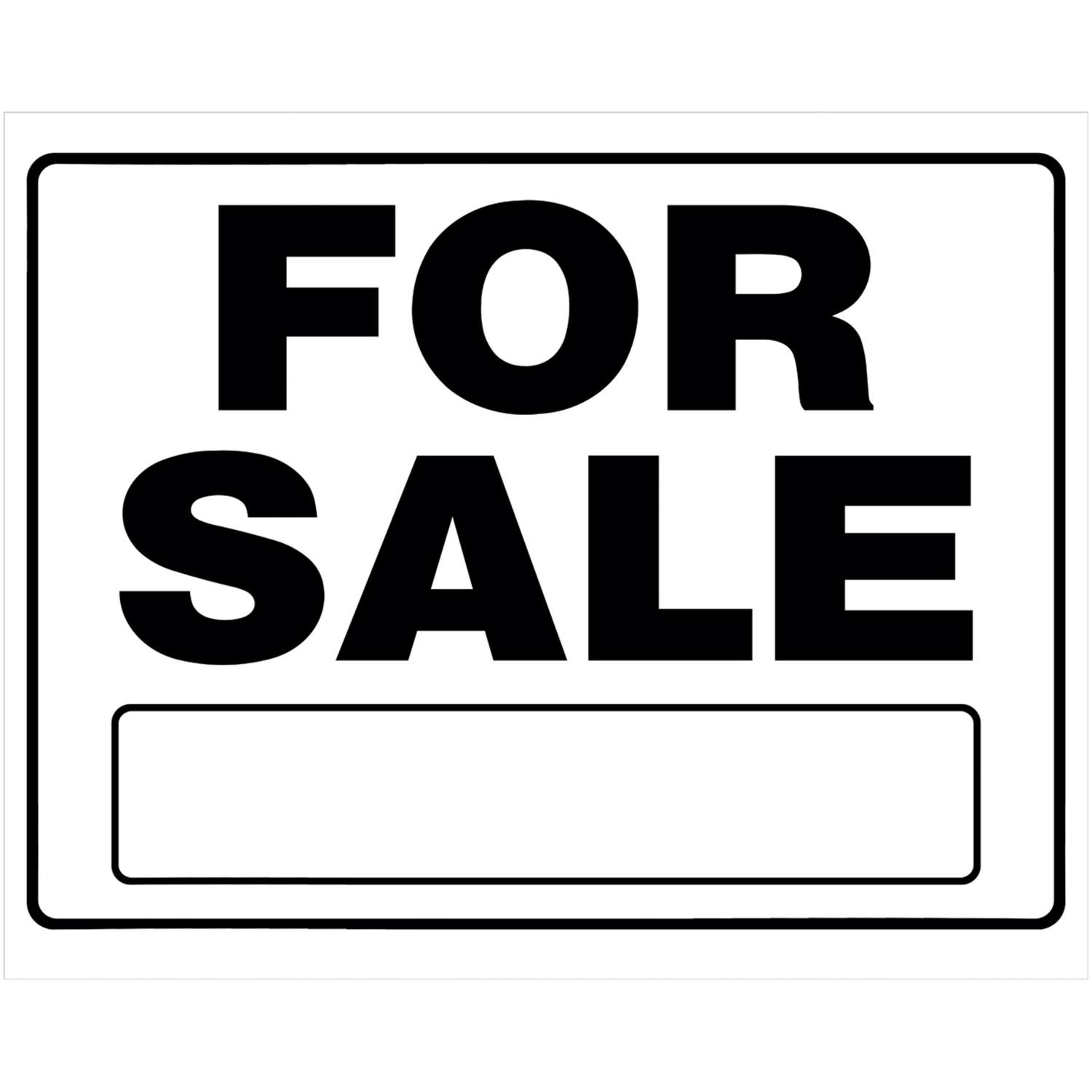 HILLMAN English White For Sale Sign 20 in. H X 24 in. W