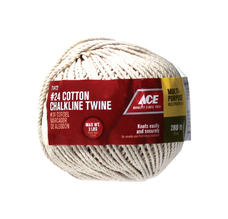 Ace 24 in. D X 280 ft. L White Twisted Cotton Twine