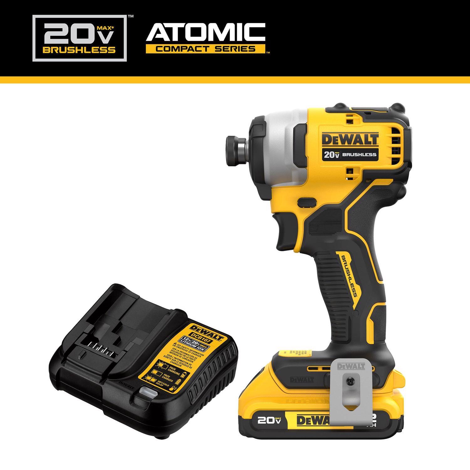 DEWALT 20V MAX ATOMIC 1/4 in. Cordless Brushless Compact Impact Driver Kit (Battery & Charger)
