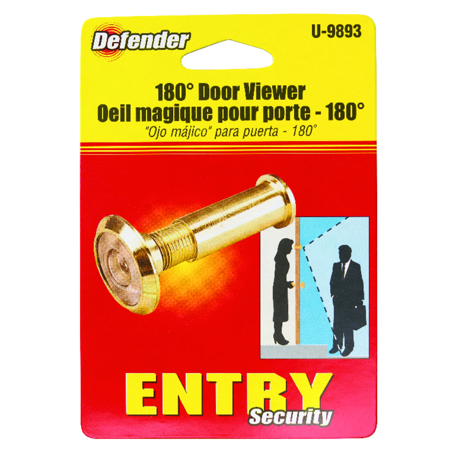 Prime-Line 0.56 in. D 180 deg Polished Brass Brass Door Viewer