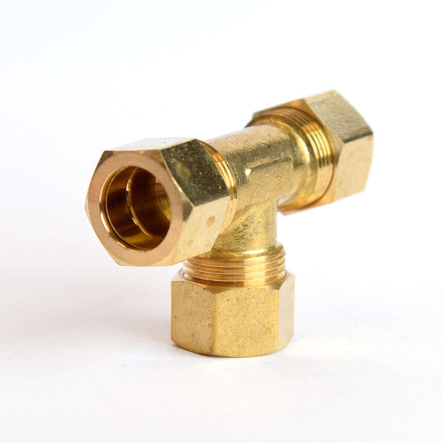 ATC 5/8 in. Compression 5/8 in. D Compression Yellow Brass Tee