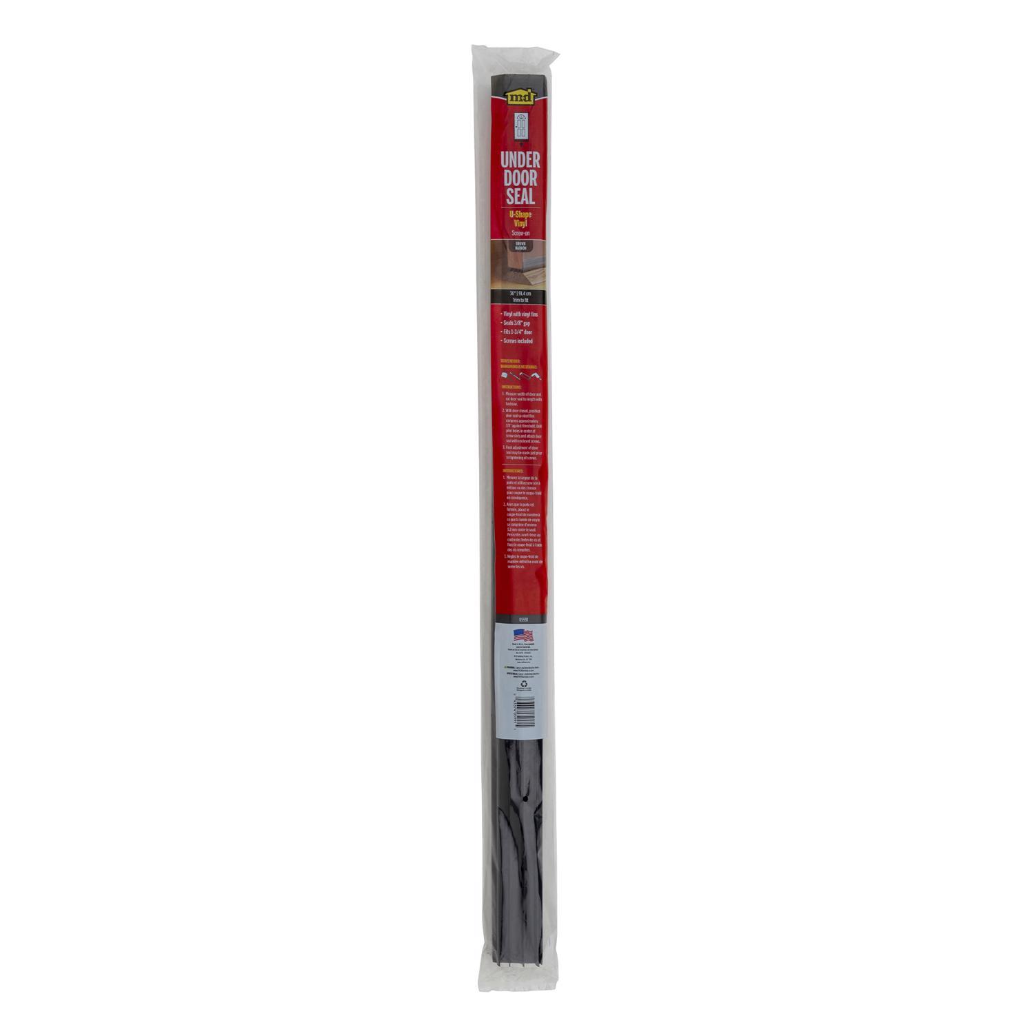 M-D Brown Vinyl Door Set Seal For U-shaped 36 in. L X 1-3/4 in.