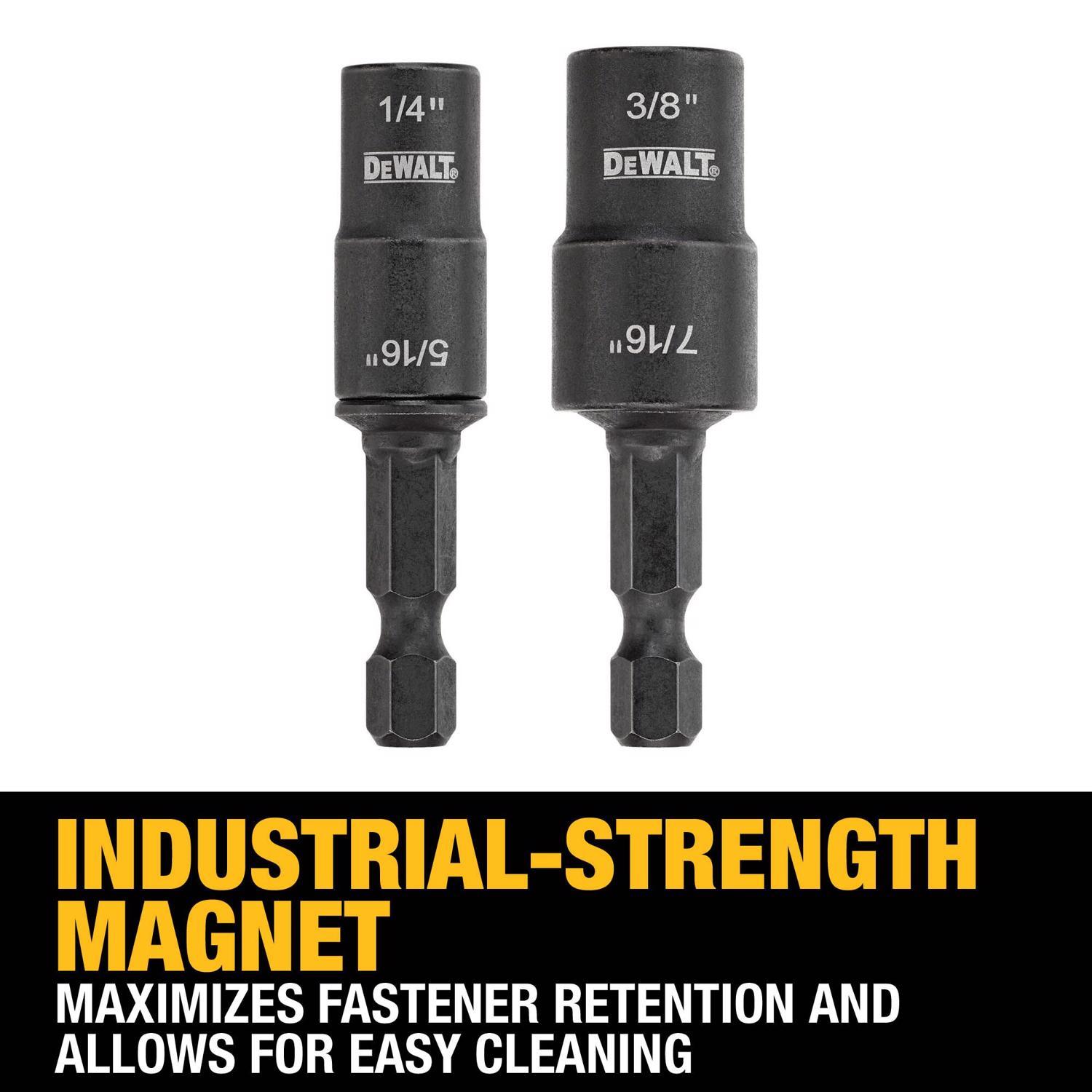 DeWalt 1/4,5/16,3/8,7/16 in. X 2 in. L Black Oxide Double-Ended Nut Driver Set 2 pc