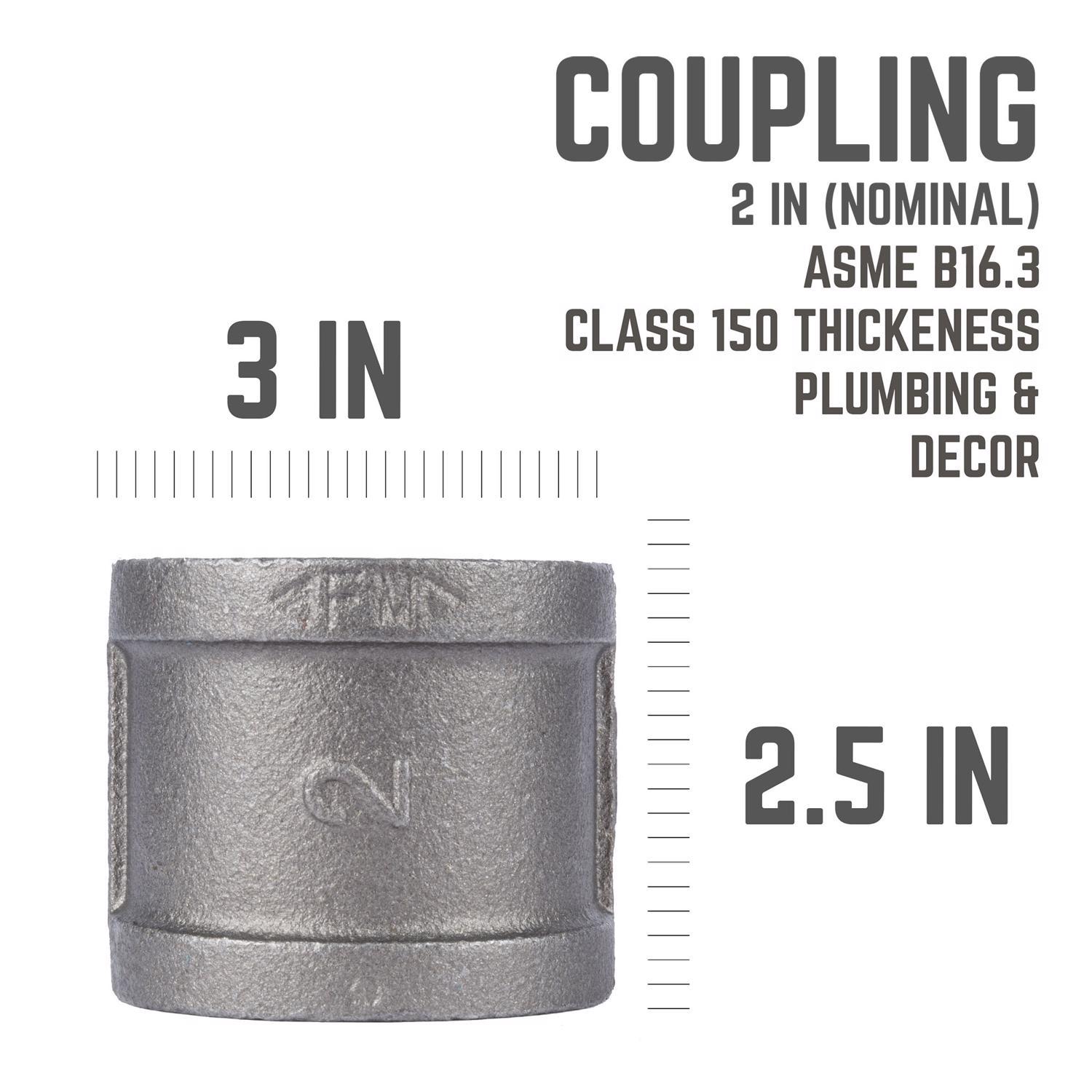 STZ Industries 2 in. FIP each X 2 in. D FIP Black Malleable Iron Coupling