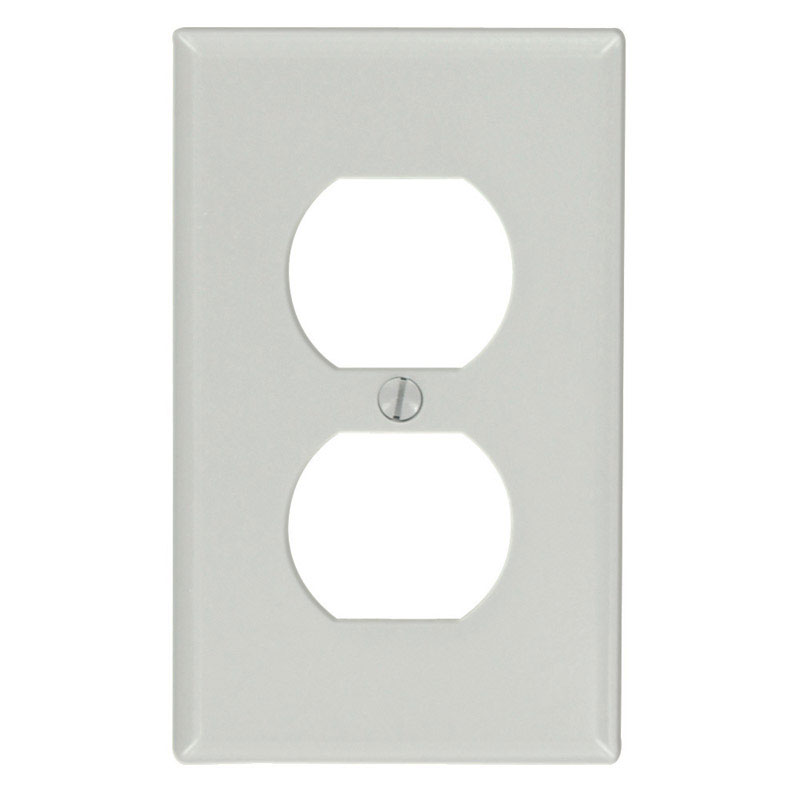 Leviton 1 gang Gray Thermoset Plastic Duplex Outlet Wall Plate 1 pk